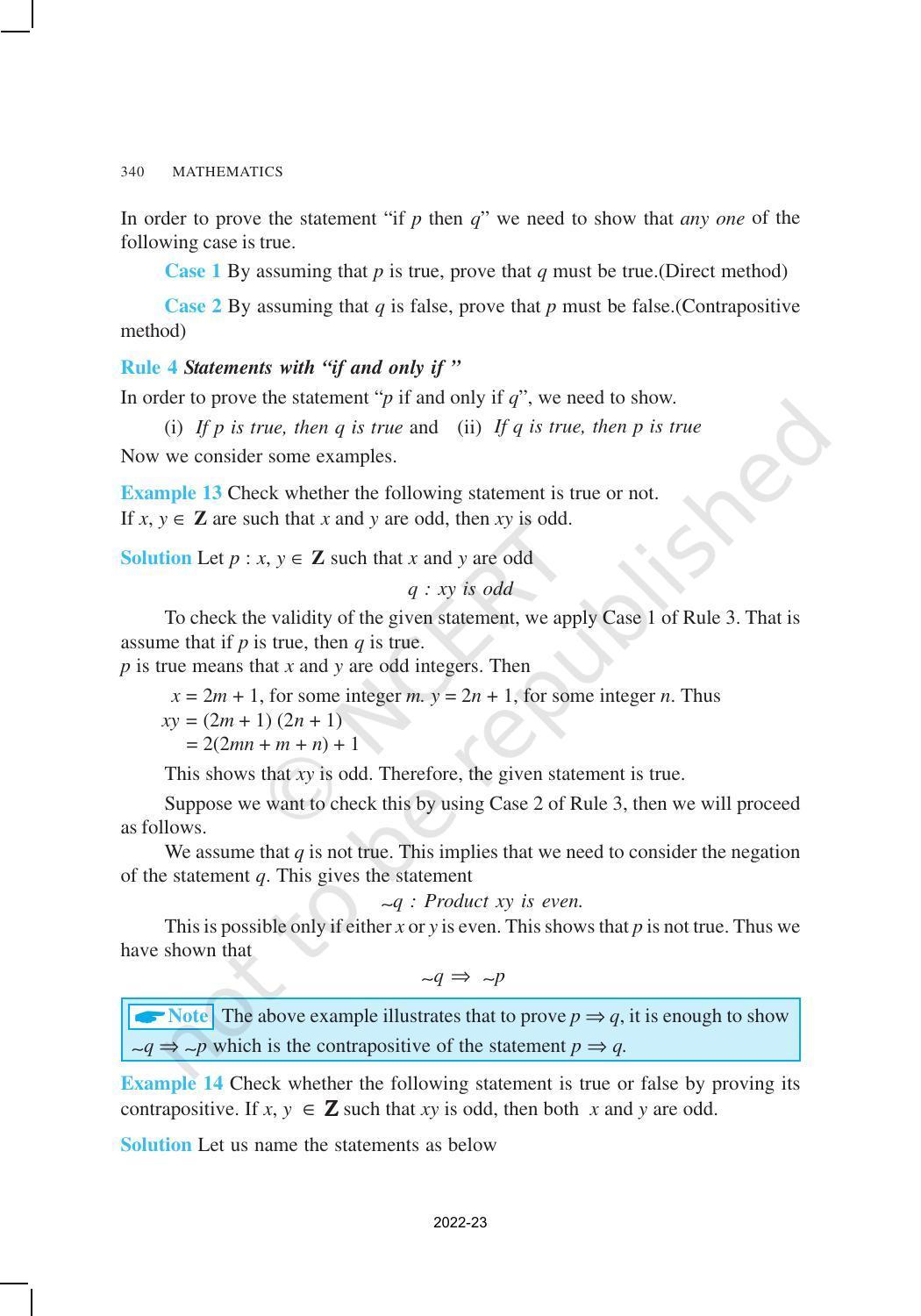 NCERT Book for Class 11 Maths Chapter 14 Mathematical Reasoning - Page 20