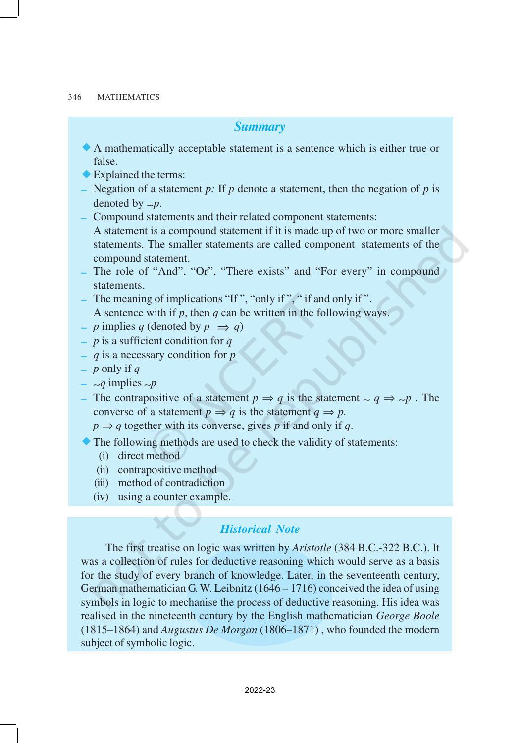 NCERT Book for Class 11 Maths Chapter 14 Mathematical Reasoning - Page 26