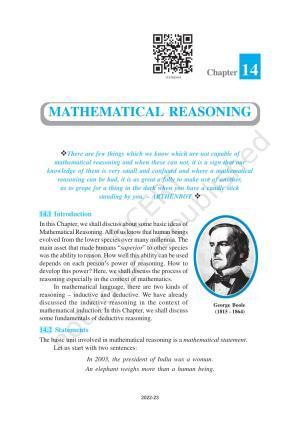 NCERT Book for Class 11 Maths Chapter 14 Mathematical Reasoning
