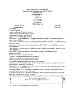 Edudel Class 12 Economics Sample Question Paper