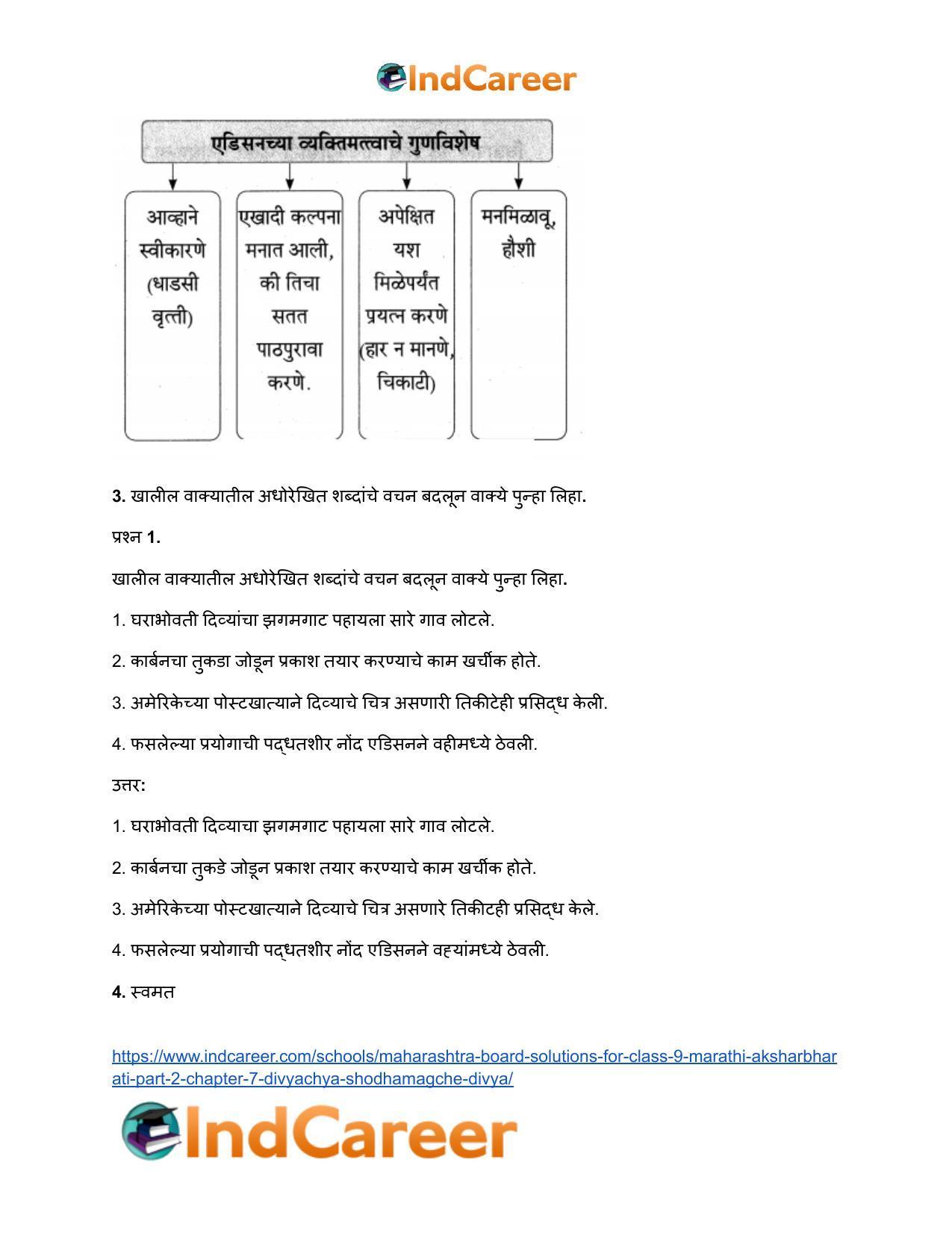 Maharashtra Board Solutions for Class 9- Marathi Aksharbharati (Part- 2): Chapter 7- दिव्याच्या शोधामागचे दिव्य - Page 6