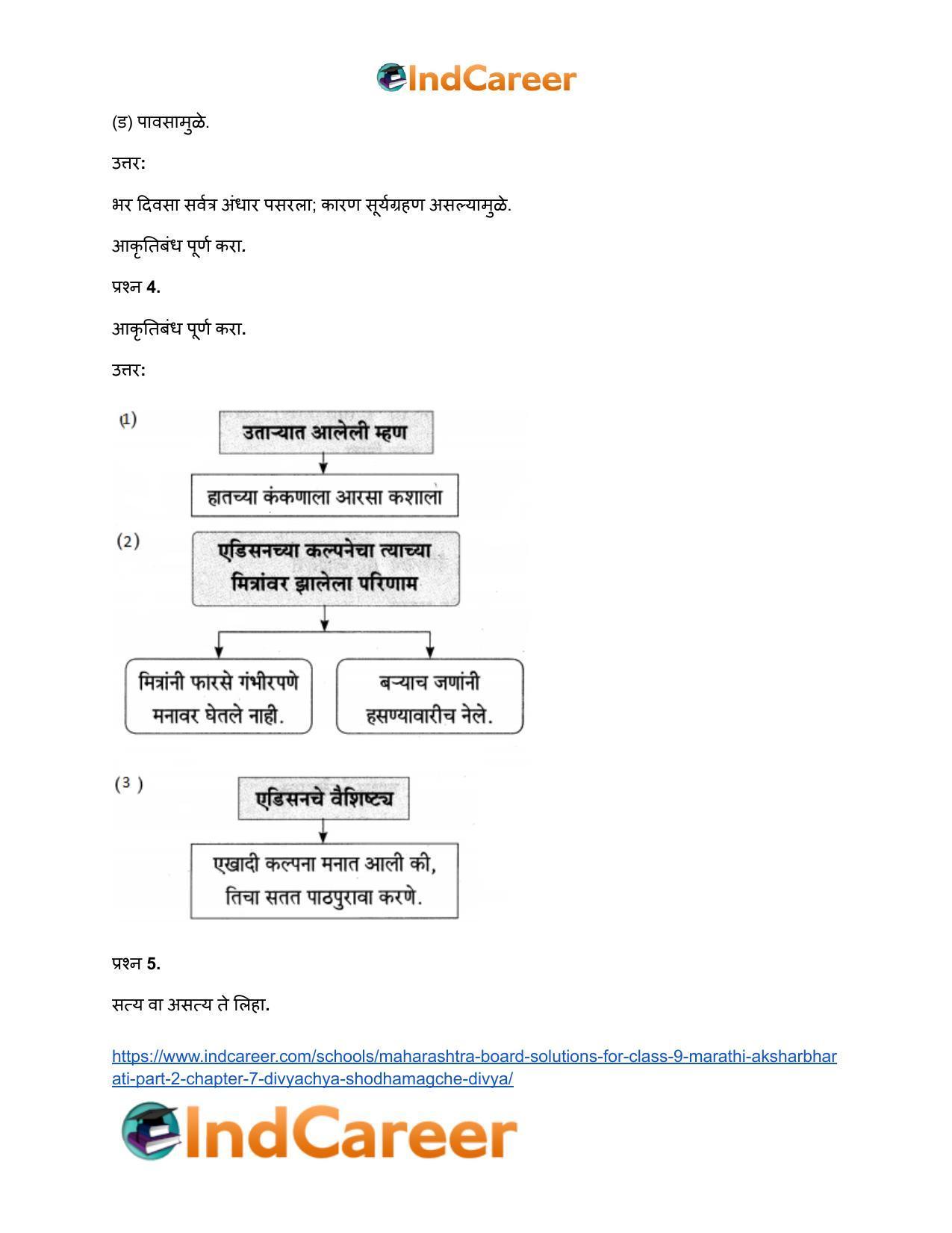 Maharashtra Board Solutions for Class 9- Marathi Aksharbharati (Part- 2): Chapter 7- दिव्याच्या शोधामागचे दिव्य - Page 15