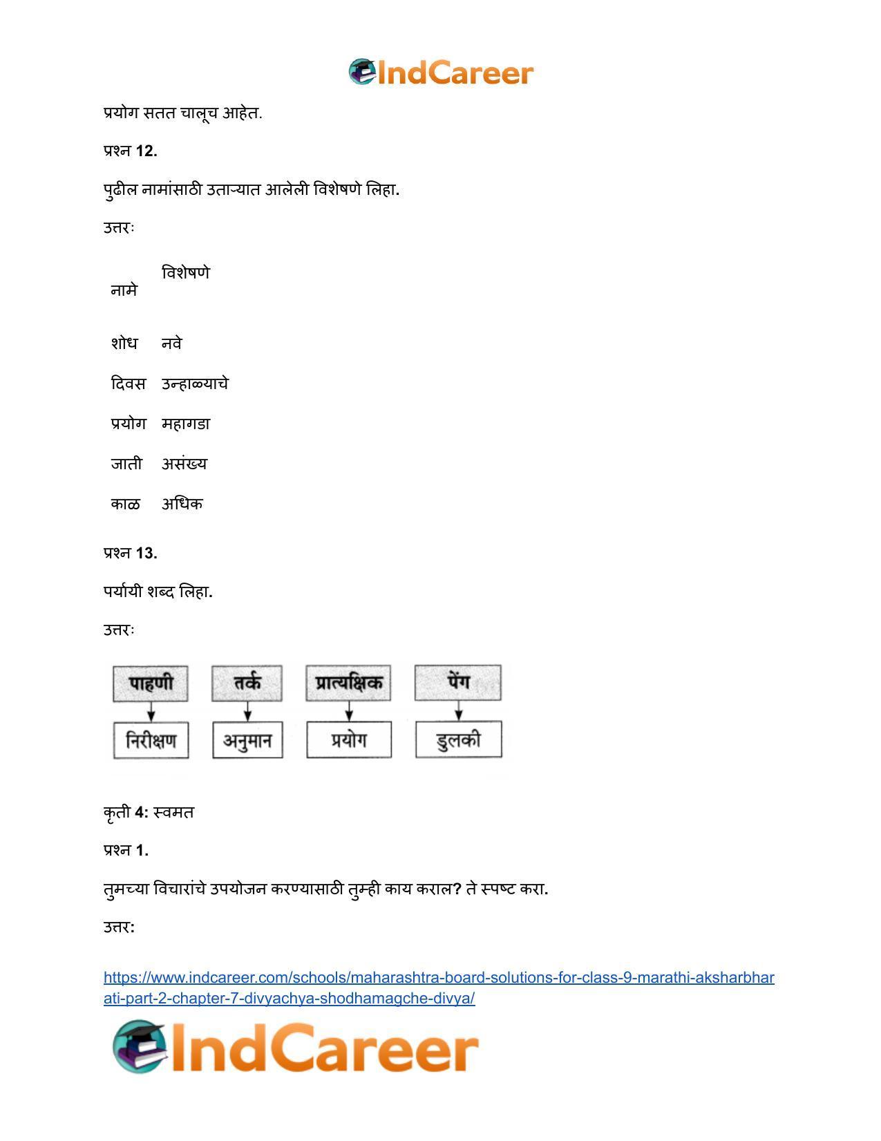 Maharashtra Board Solutions for Class 9- Marathi Aksharbharati (Part- 2): Chapter 7- दिव्याच्या शोधामागचे दिव्य - Page 41