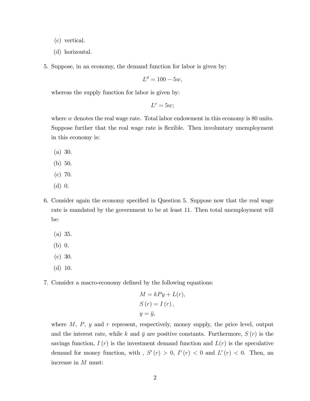 ISI Admission Test M.S.(QE) PEA 2018 Sample Paper - Page 2