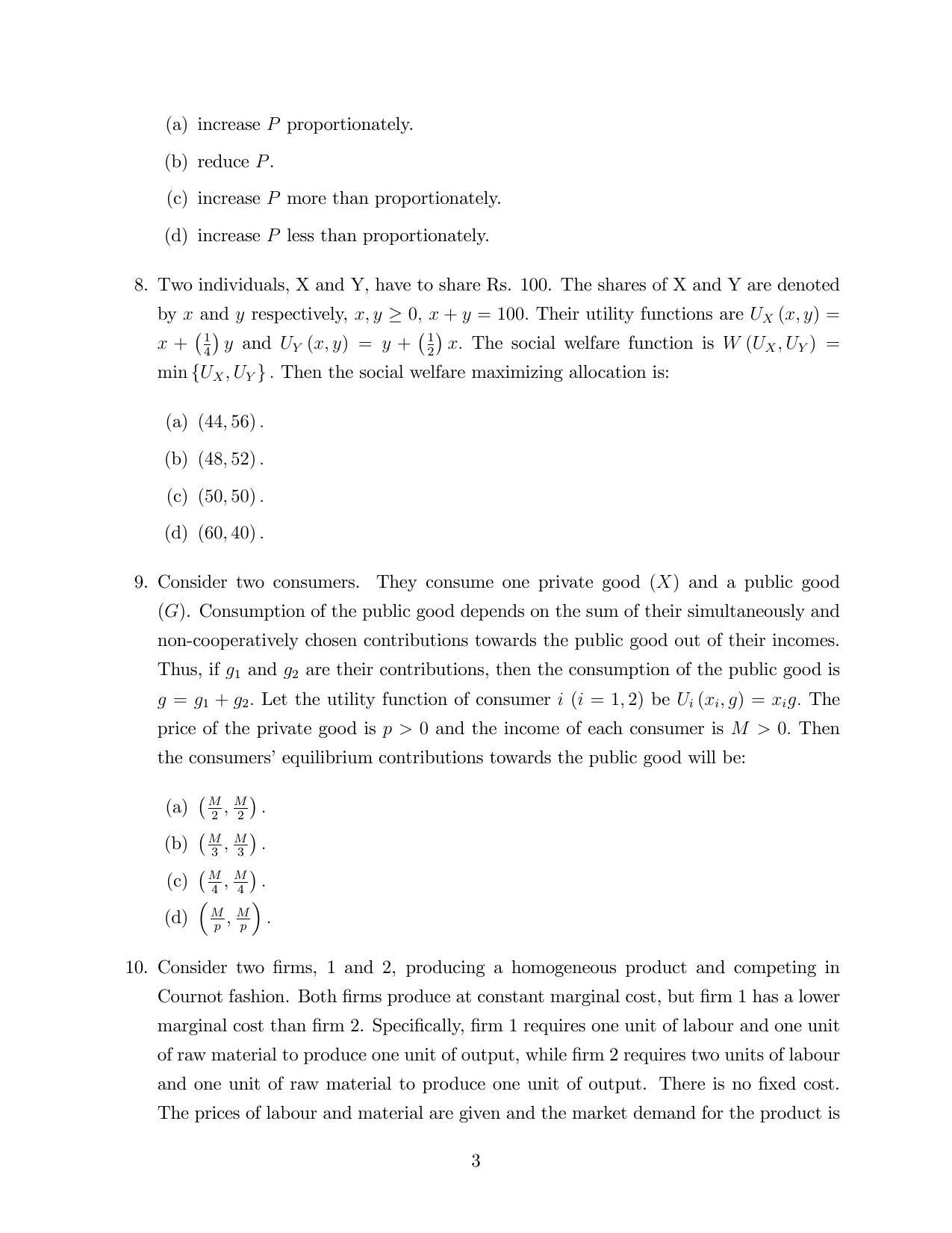 ISI Admission Test M.S.(QE) PEA 2018 Sample Paper - Page 3