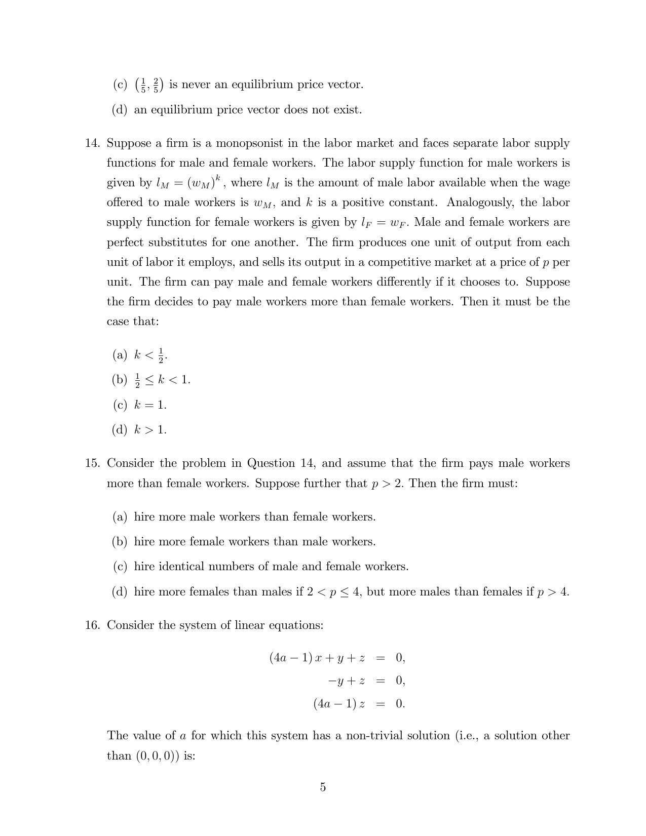 ISI Admission Test M.S.(QE) PEA 2018 Sample Paper - Page 5
