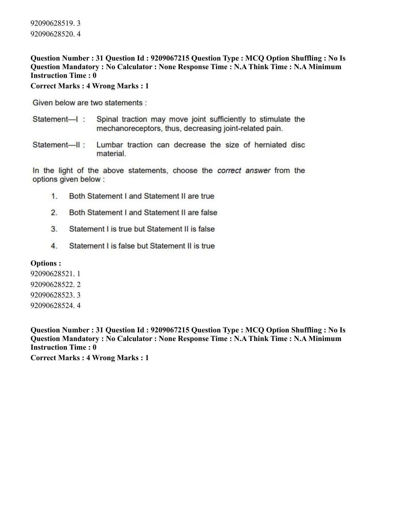 CUET PG 2023: SCQP21 – MPT/Master in Respiratory Theory (MRT) (Hindi)-Shift 1 (08-06-2023) Question Paper - Page 34