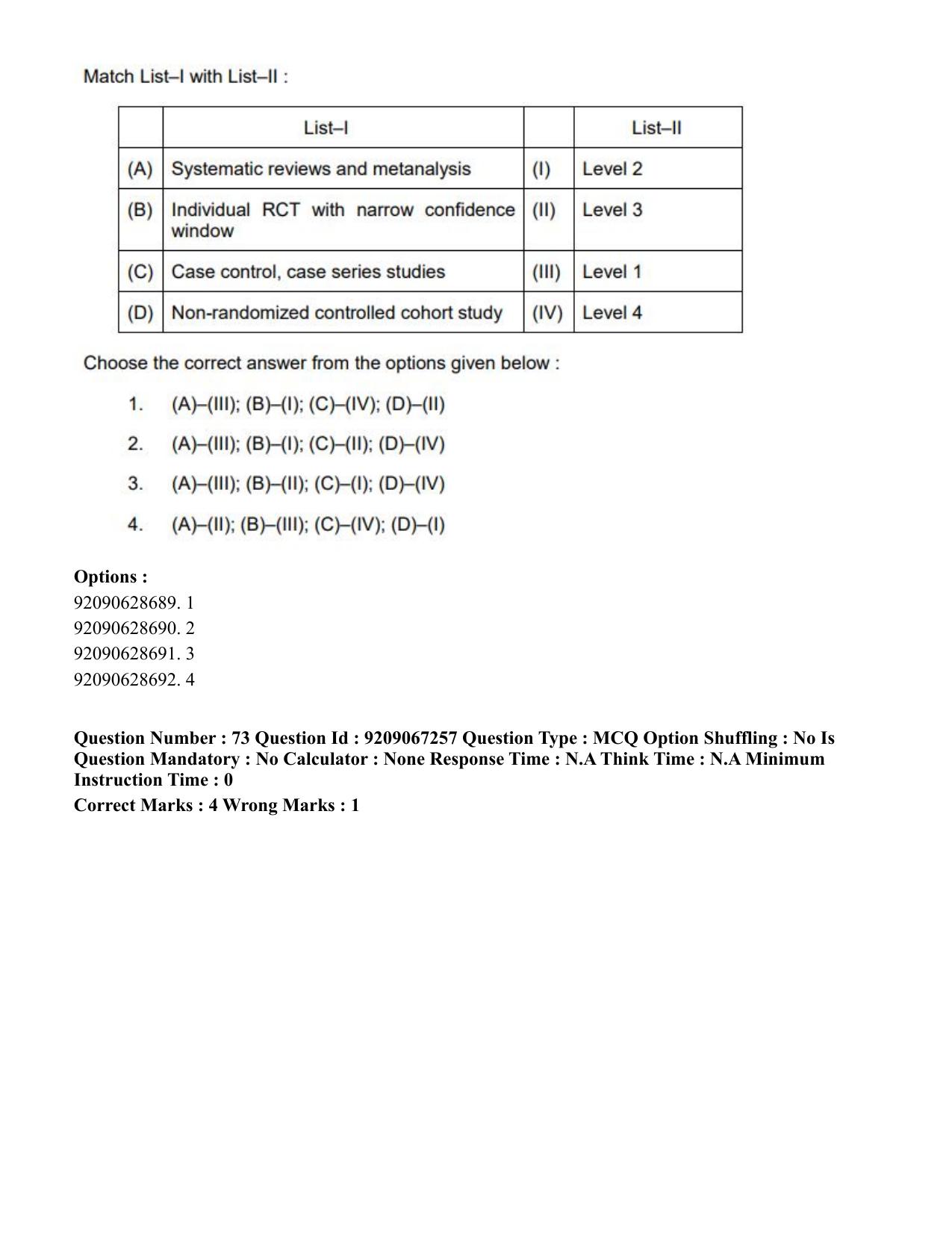 CUET PG 2023: SCQP21 – MPT/Master in Respiratory Theory (MRT) (Hindi)-Shift 1 (08-06-2023) Question Paper - Page 82