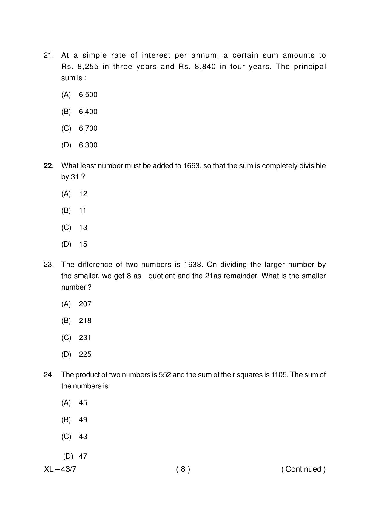 Odisha CPET IRPM PMIR 2020 Question Paper - Page 8