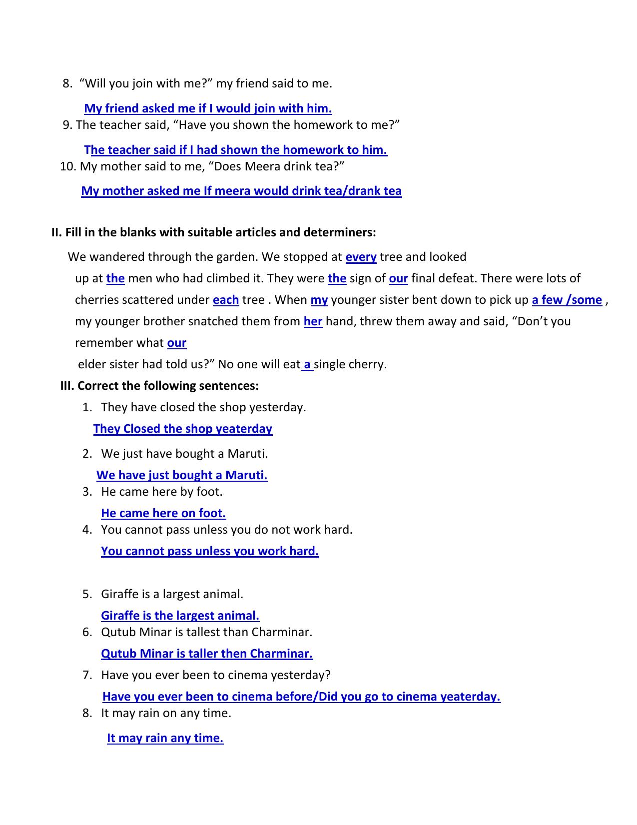 Worksheet for Class 4 English Assignment 105 - Page 9