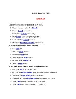 Worksheet for Class 4 English Assignment 105