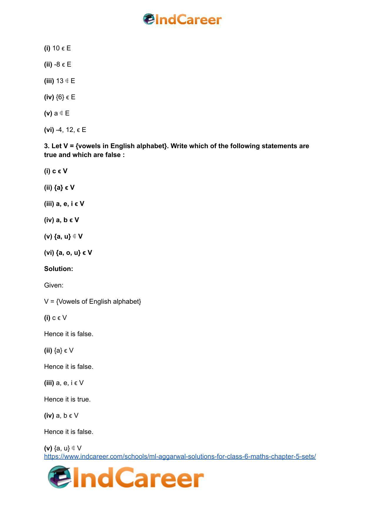 ML Aggarwal Solutions for Class 6 Maths Chapter 5- Sets - Page 4