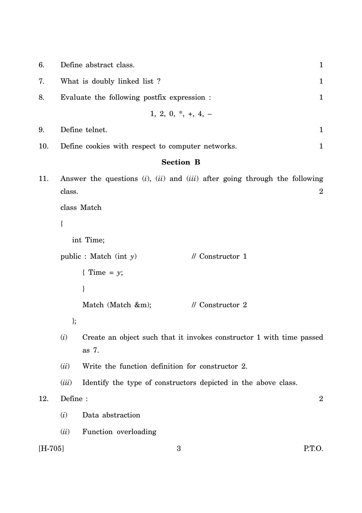 Goa Board Class 12 Computer Science   (June 2019) Question Paper - Page 3