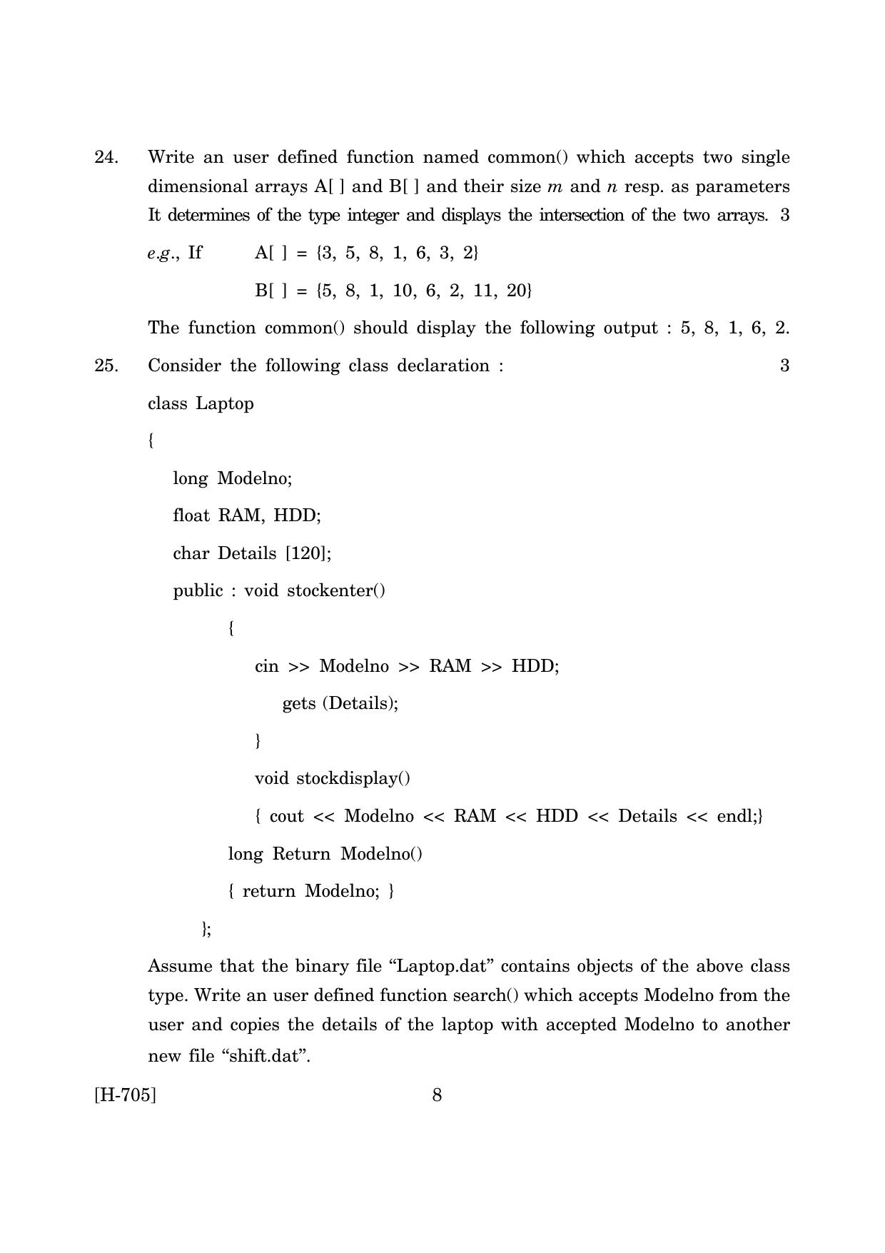 Goa Board Class 12 Computer Science   (June 2019) Question Paper - Page 8