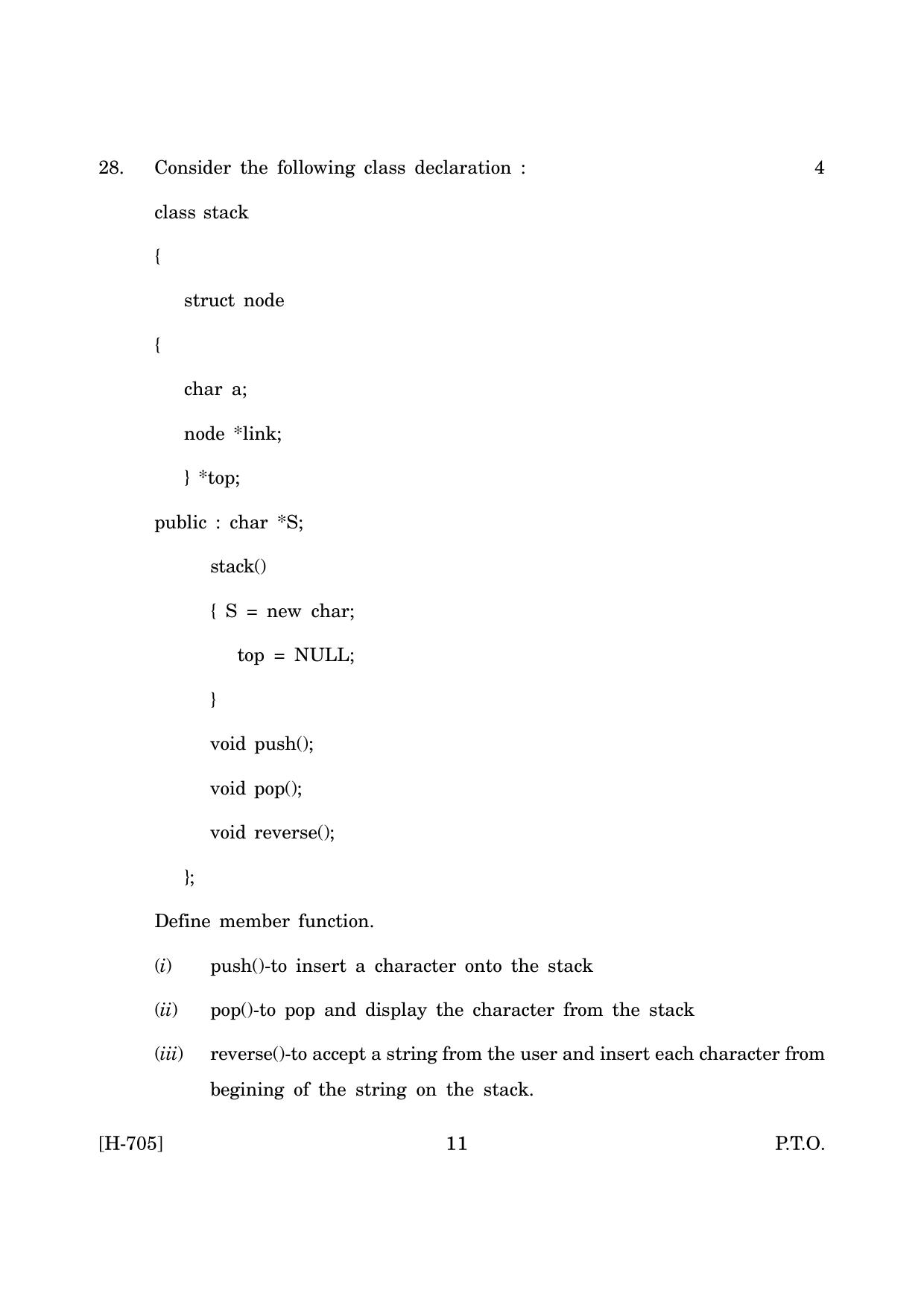 Goa Board Class 12 Computer Science   (June 2019) Question Paper - Page 11