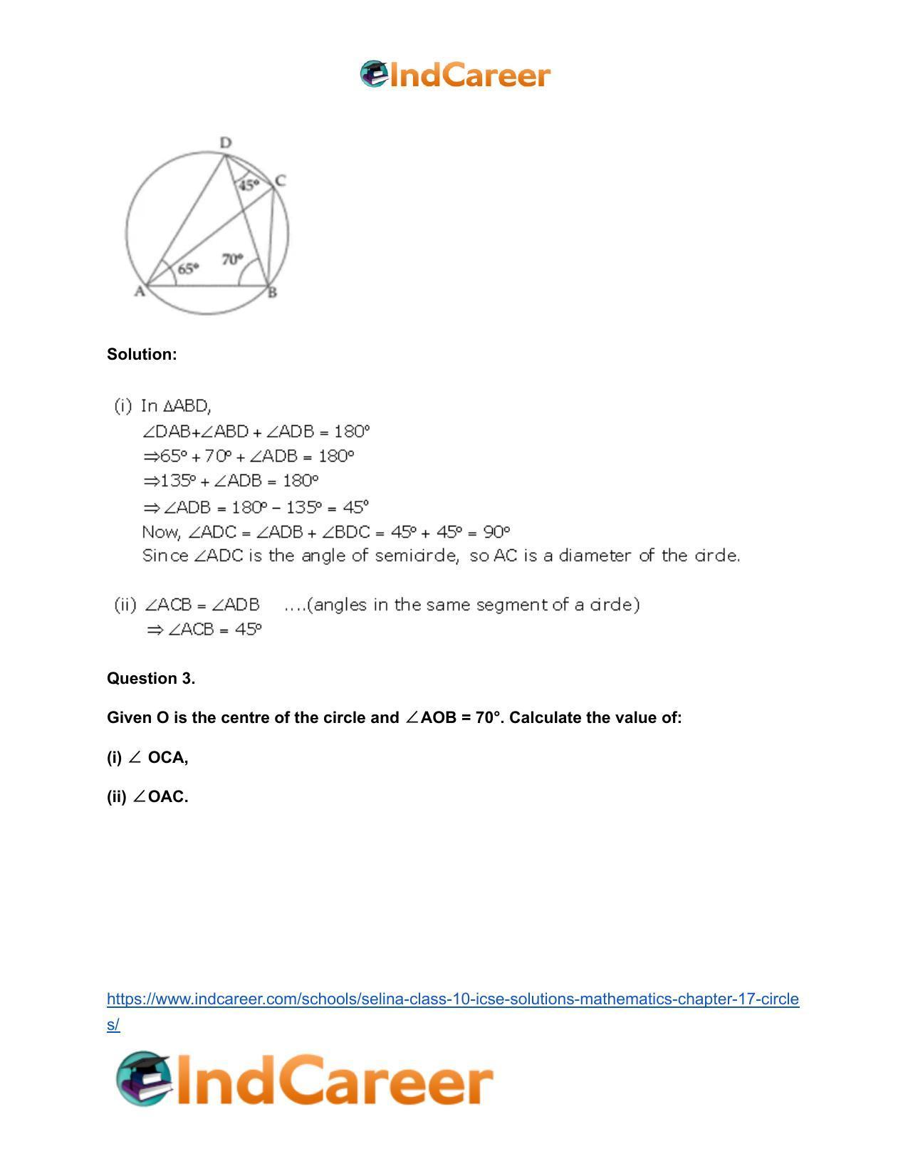 Selina Class 10 ICSE Solutions Mathematics : Chapter 17- Circles - Page 4