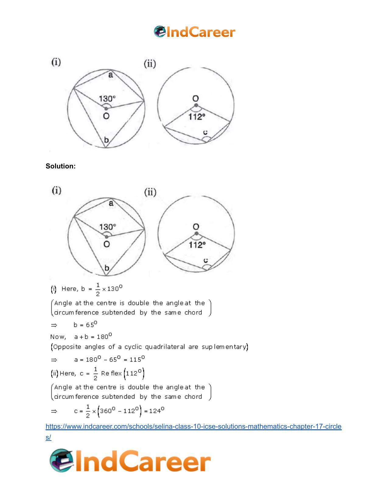Selina Class 10 ICSE Solutions Mathematics : Chapter 17- Circles - Page 6