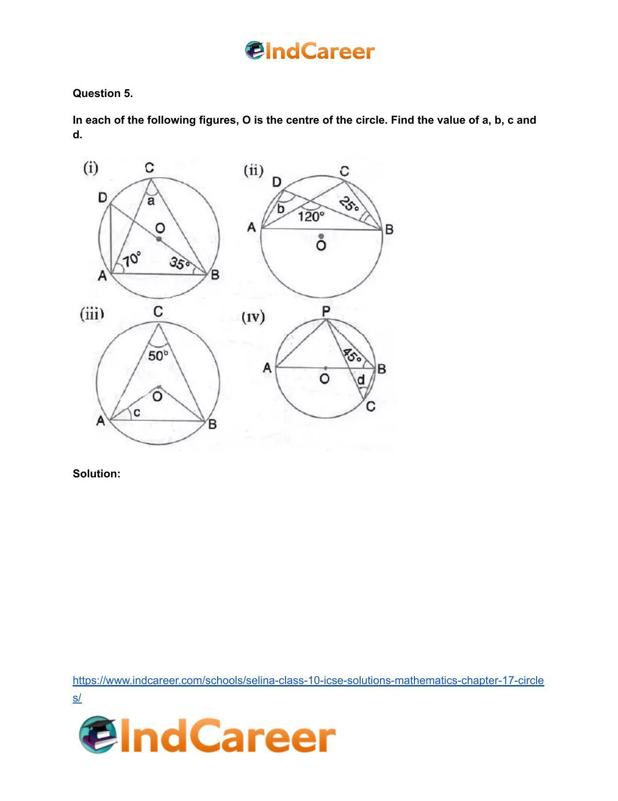 Selina Class 10 ICSE Solutions Mathematics : Chapter 17- Circles - Page 7