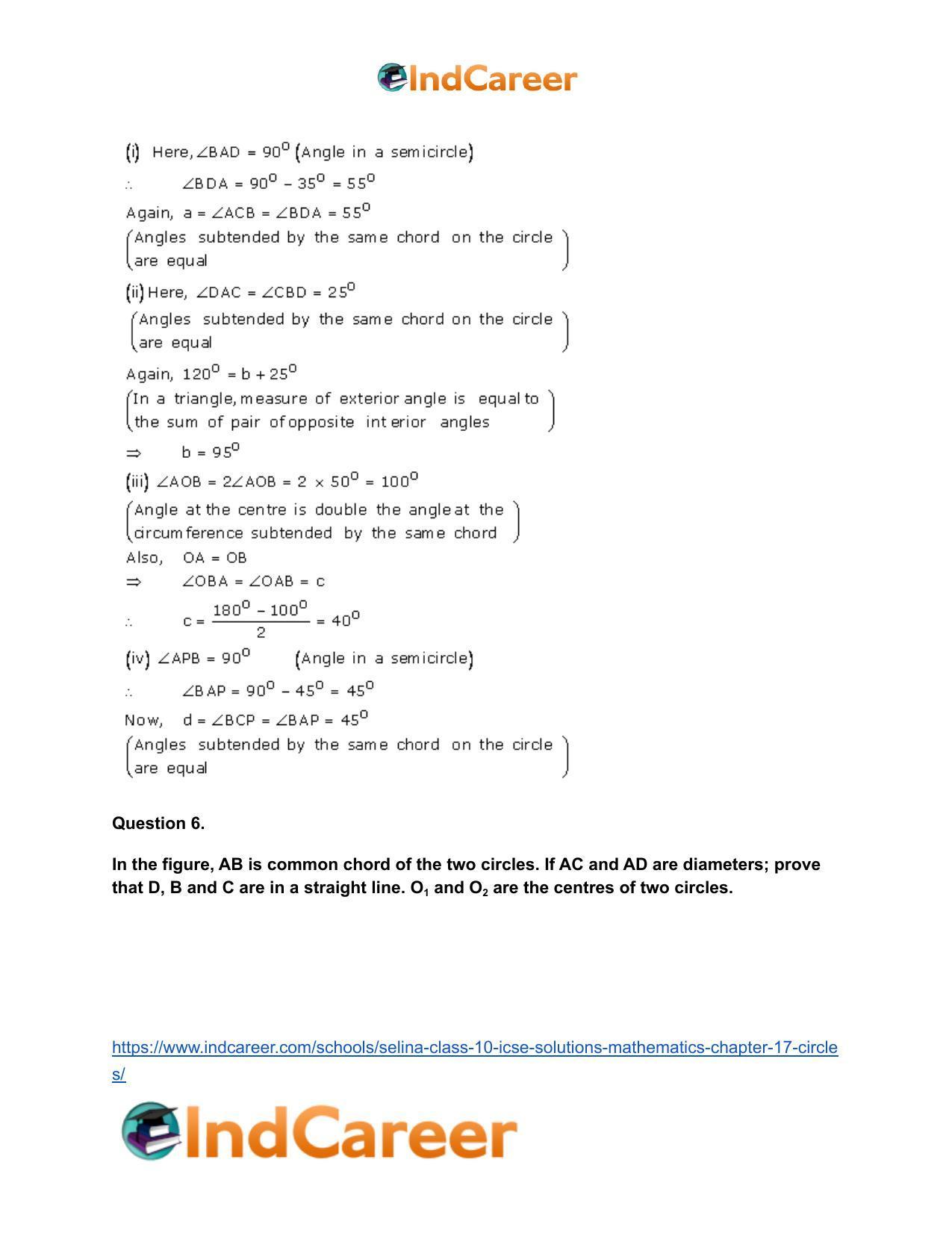 Selina Class 10 ICSE Solutions Mathematics : Chapter 17- Circles - Page 9
