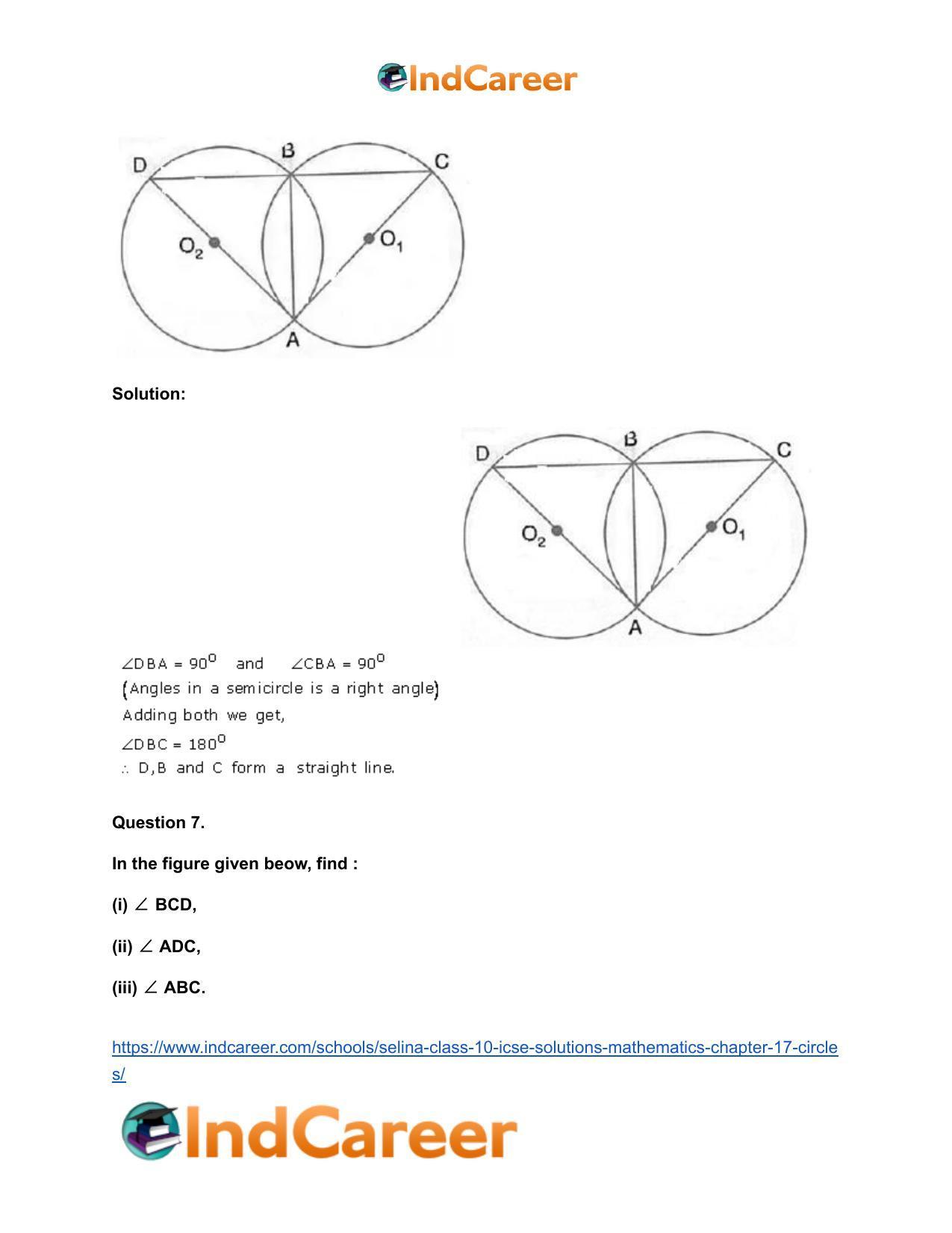 Selina Class 10 ICSE Solutions Mathematics : Chapter 17- Circles - Page 10