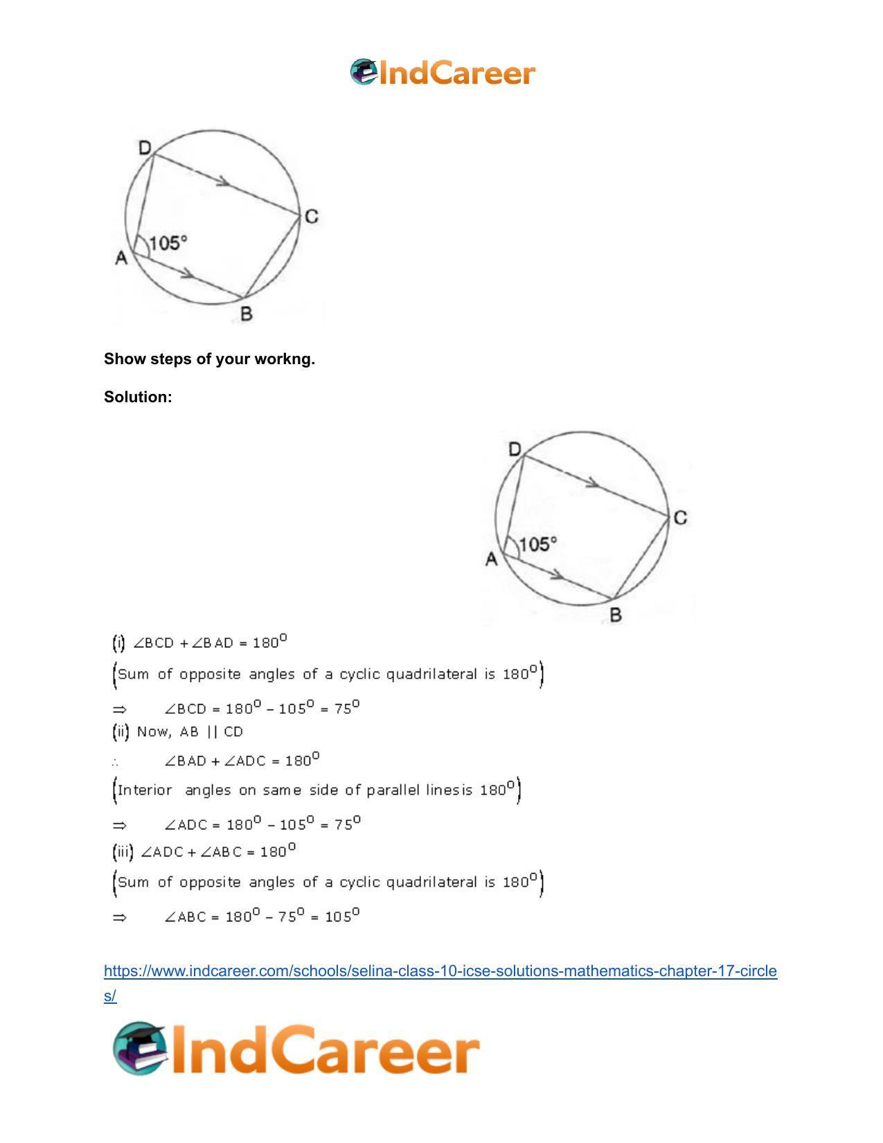 Selina Class 10 ICSE Solutions Mathematics : Chapter 17- Circles - Page 11