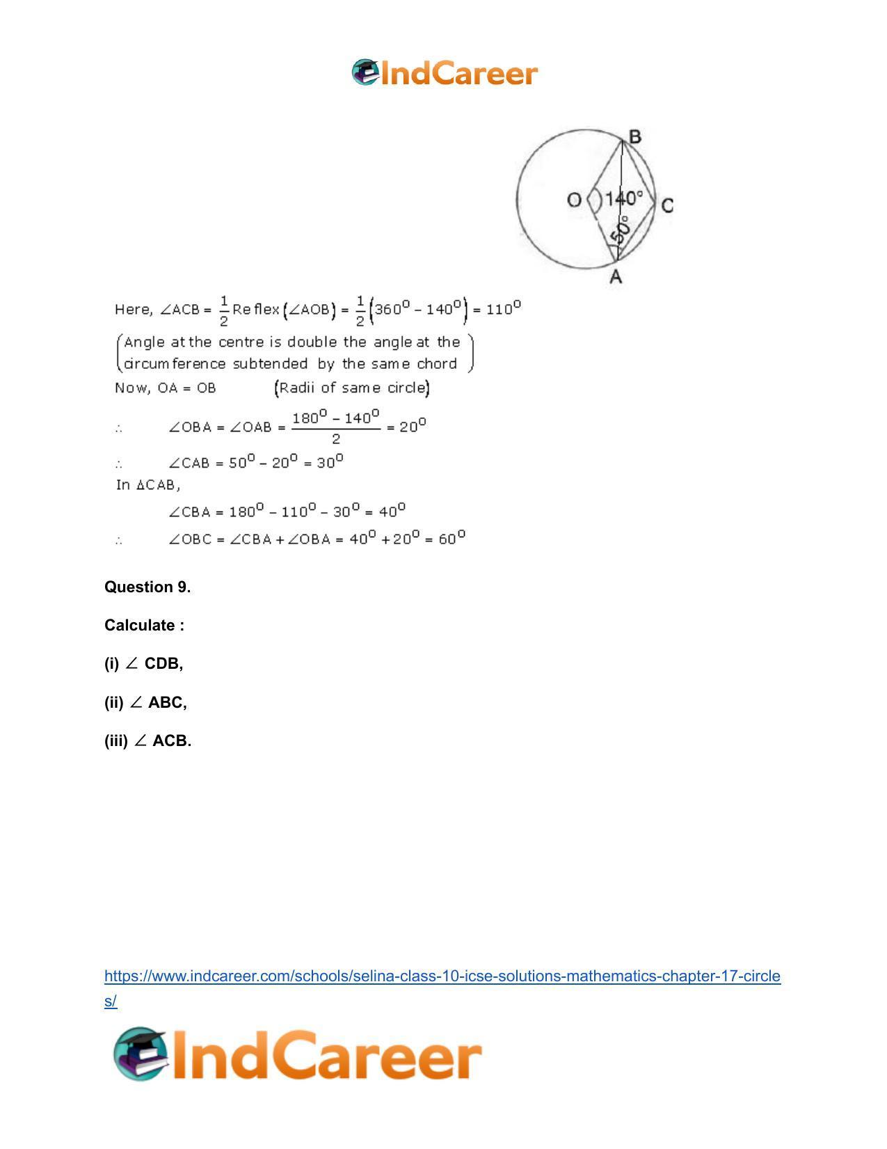 Selina Class 10 ICSE Solutions Mathematics : Chapter 17- Circles - Page 13