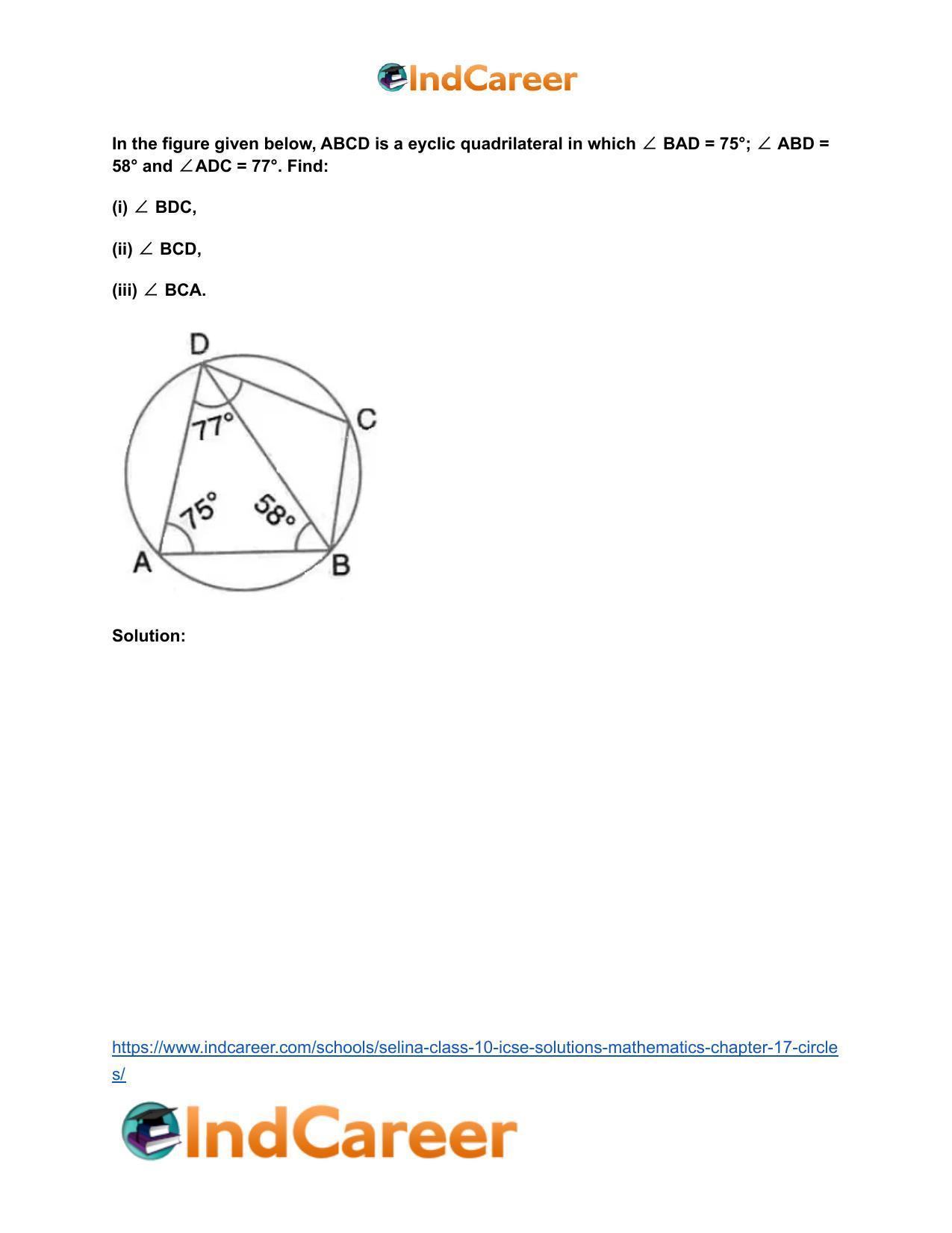 Selina Class 10 ICSE Solutions Mathematics : Chapter 17- Circles - Page 15
