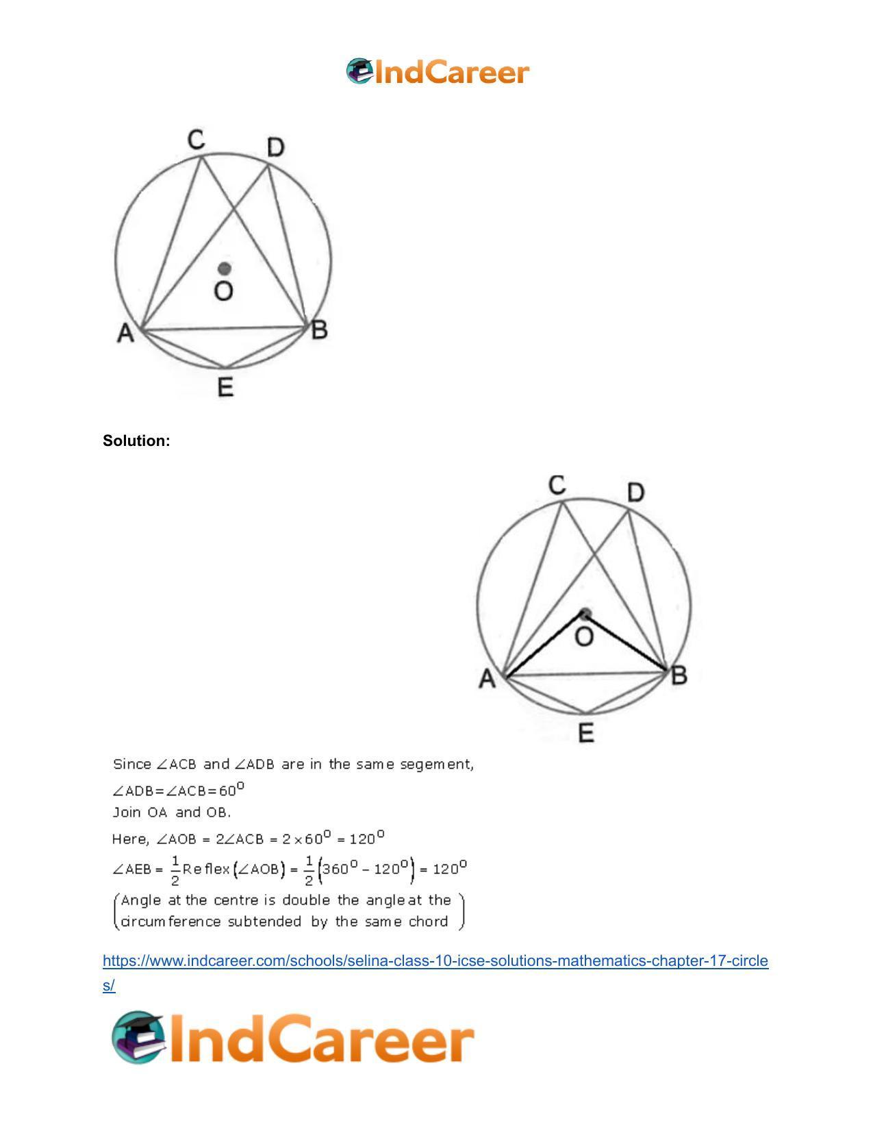 Selina Class 10 ICSE Solutions Mathematics : Chapter 17- Circles - Page 17