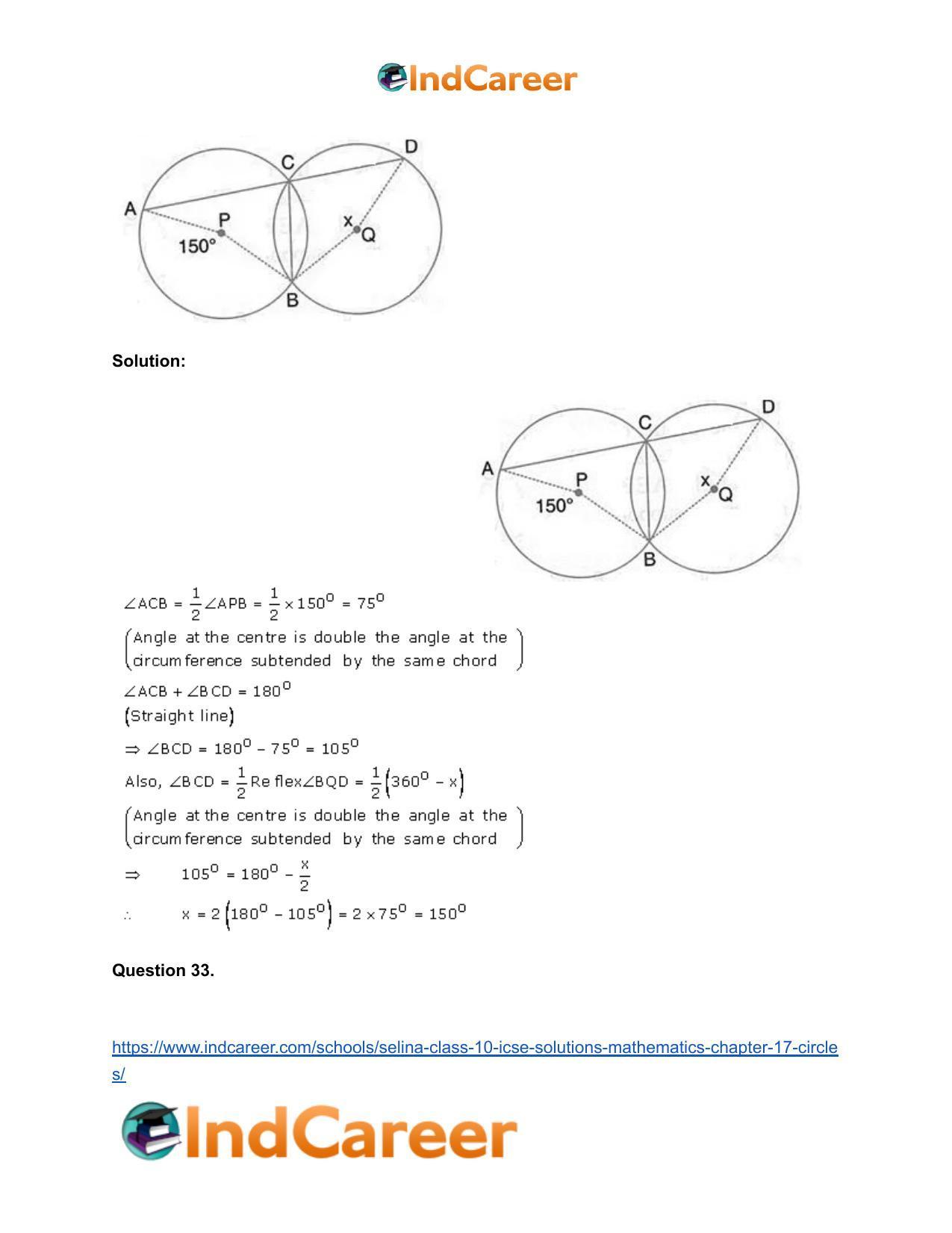 Selina Class 10 ICSE Solutions Mathematics : Chapter 17- Circles - Page 46