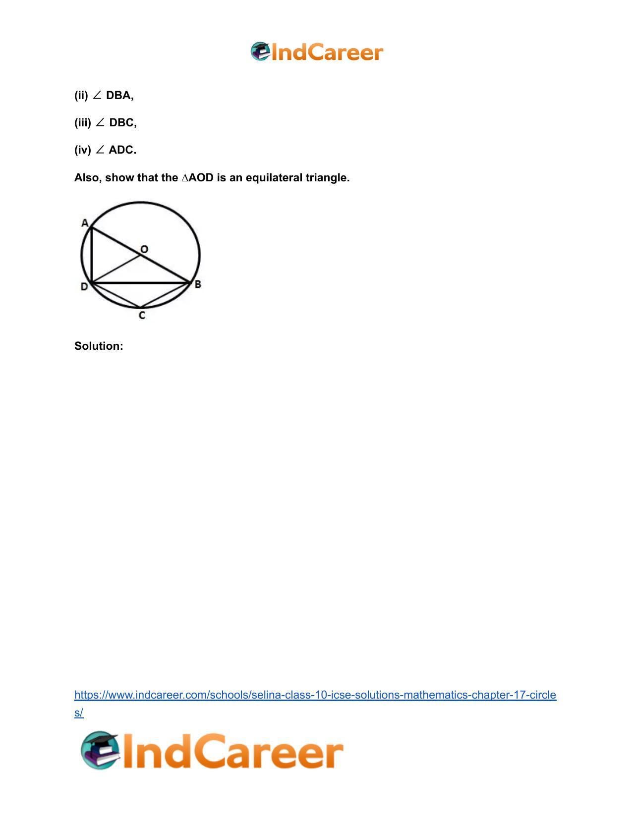 Selina Class 10 ICSE Solutions Mathematics : Chapter 17- Circles - Page 53