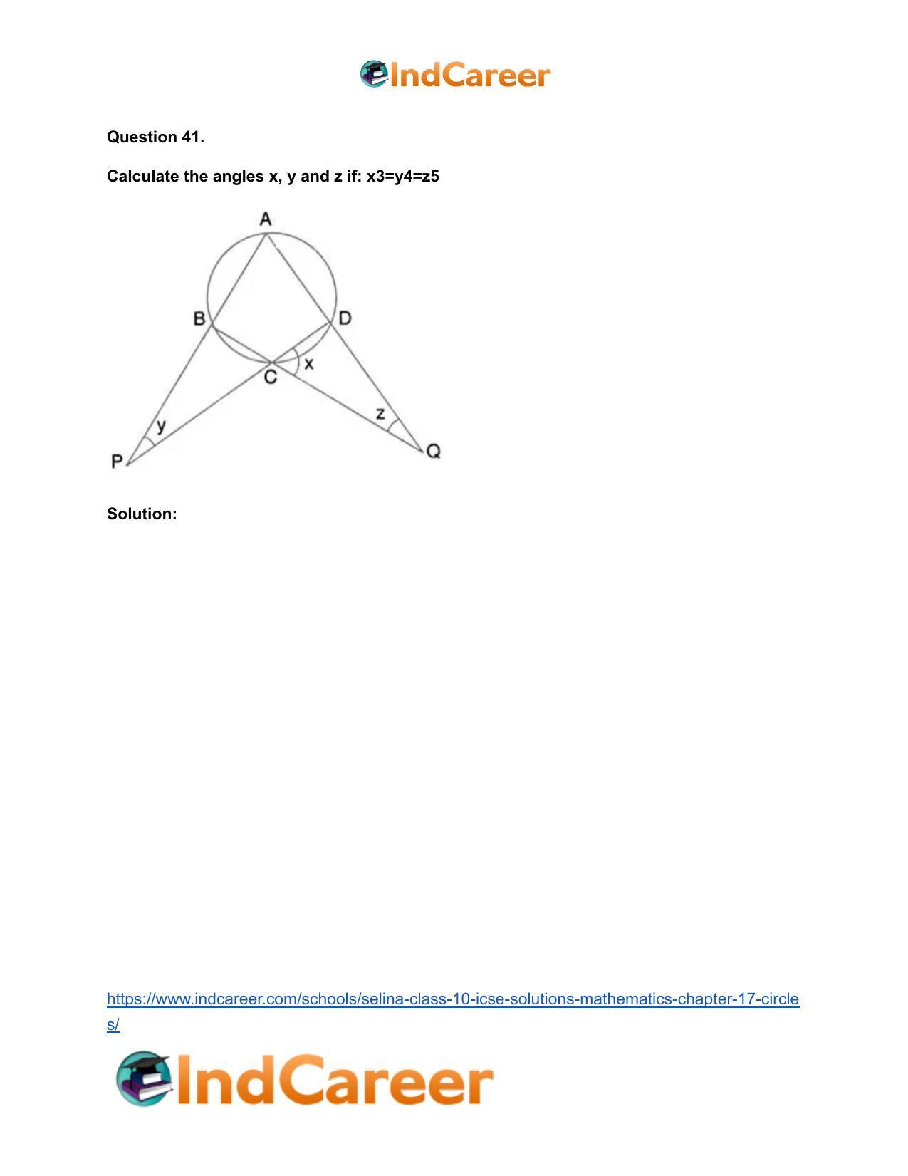 Selina Class 10 ICSE Solutions Mathematics : Chapter 17- Circles - Page 60