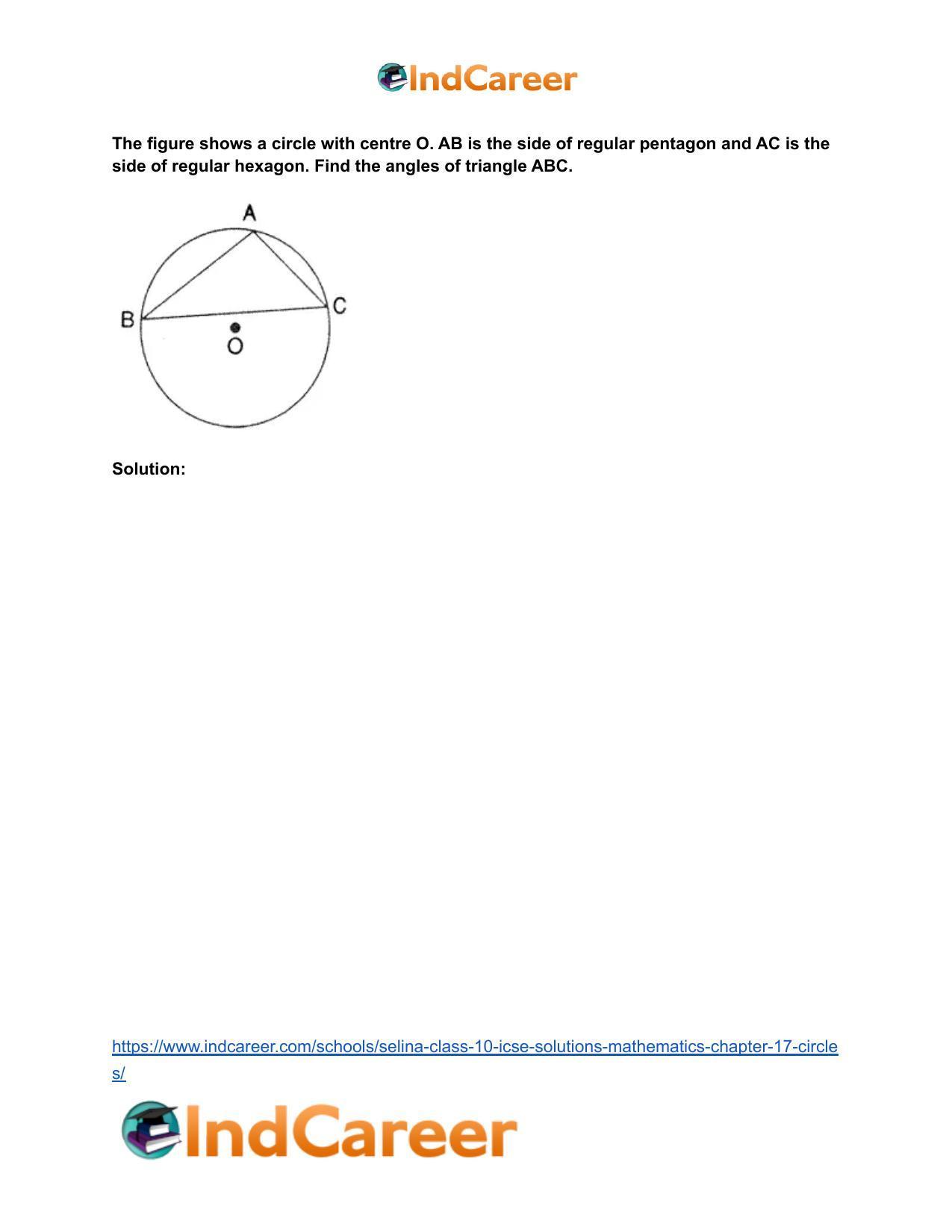Selina Class 10 ICSE Solutions Mathematics : Chapter 17- Circles - Page 99