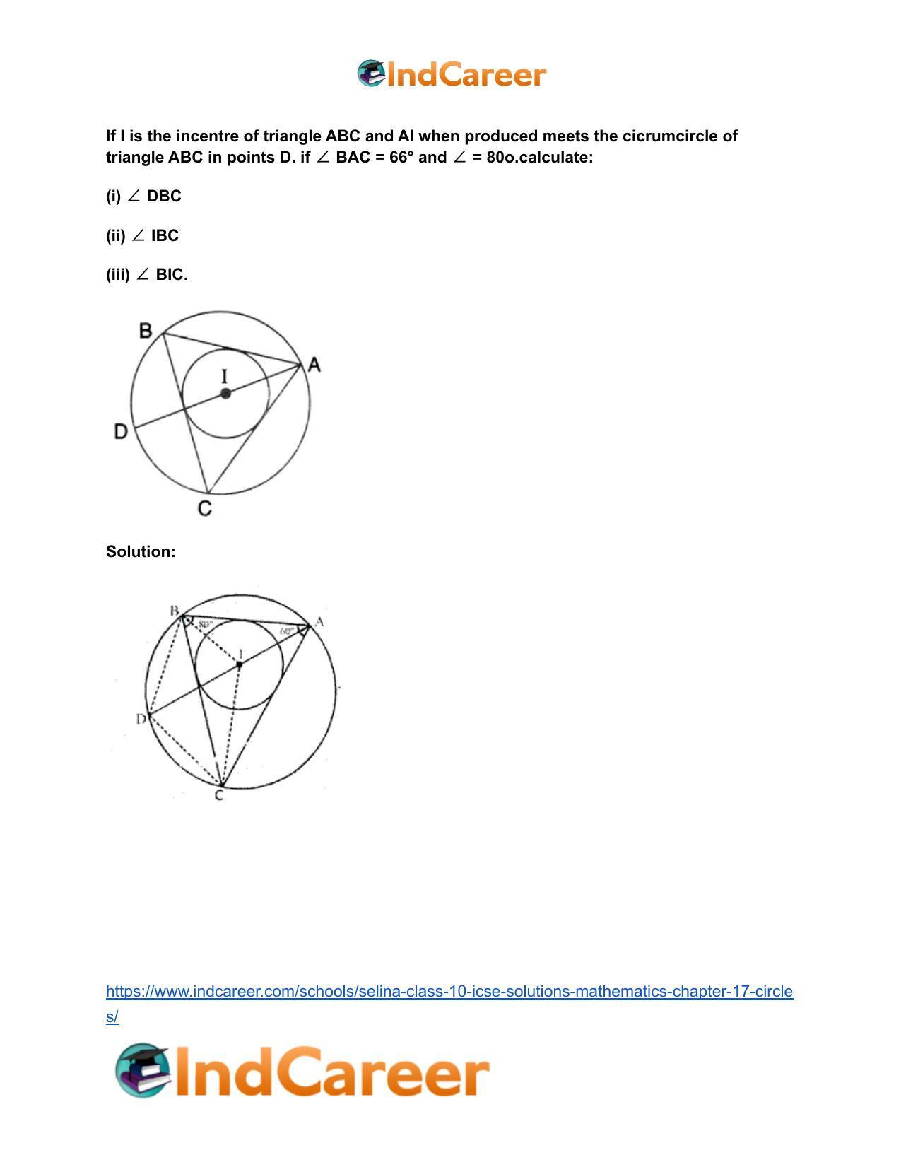 Selina Class 10 ICSE Solutions Mathematics : Chapter 17- Circles - Page 120