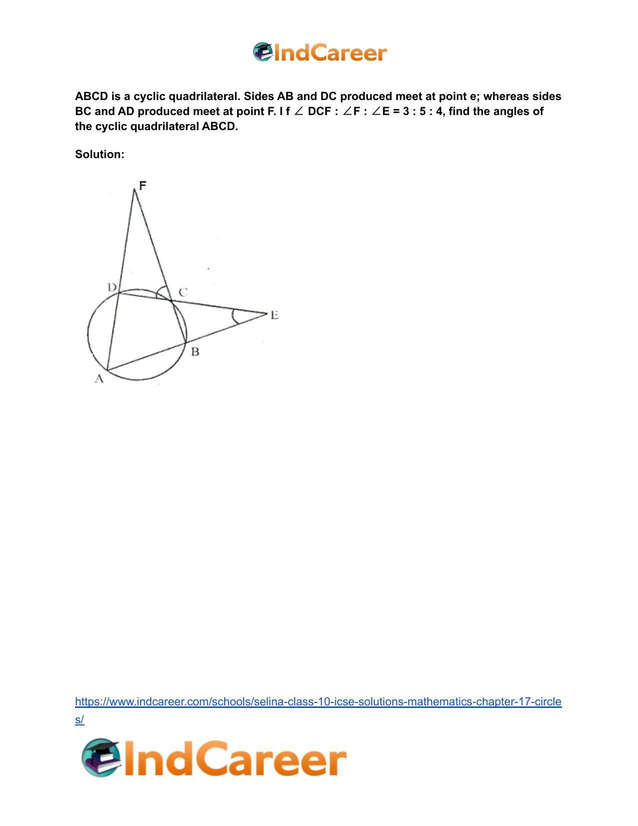 Selina Class 10 ICSE Solutions Mathematics : Chapter 17- Circles - Page 133