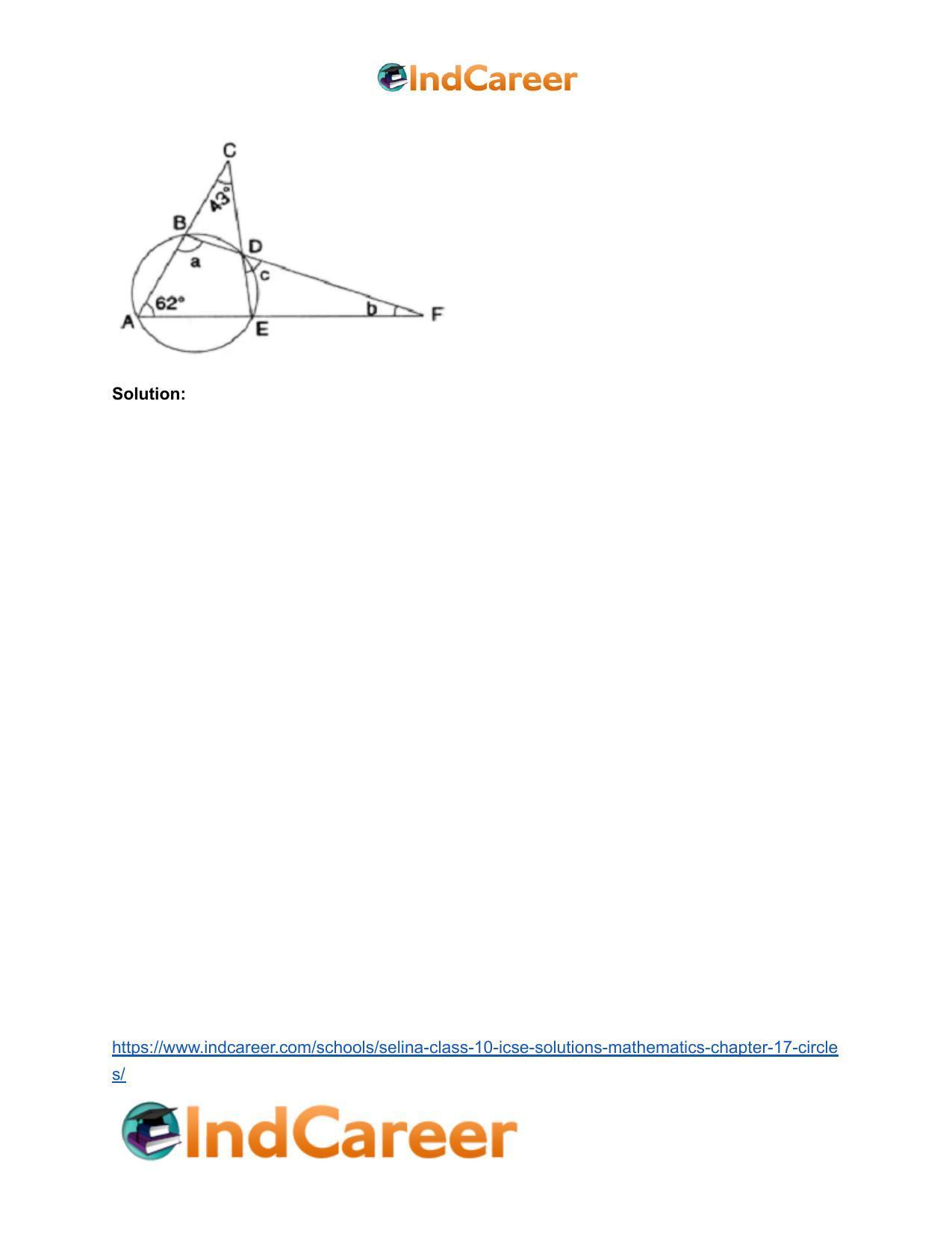 Selina Class 10 ICSE Solutions Mathematics : Chapter 17- Circles - Page 140
