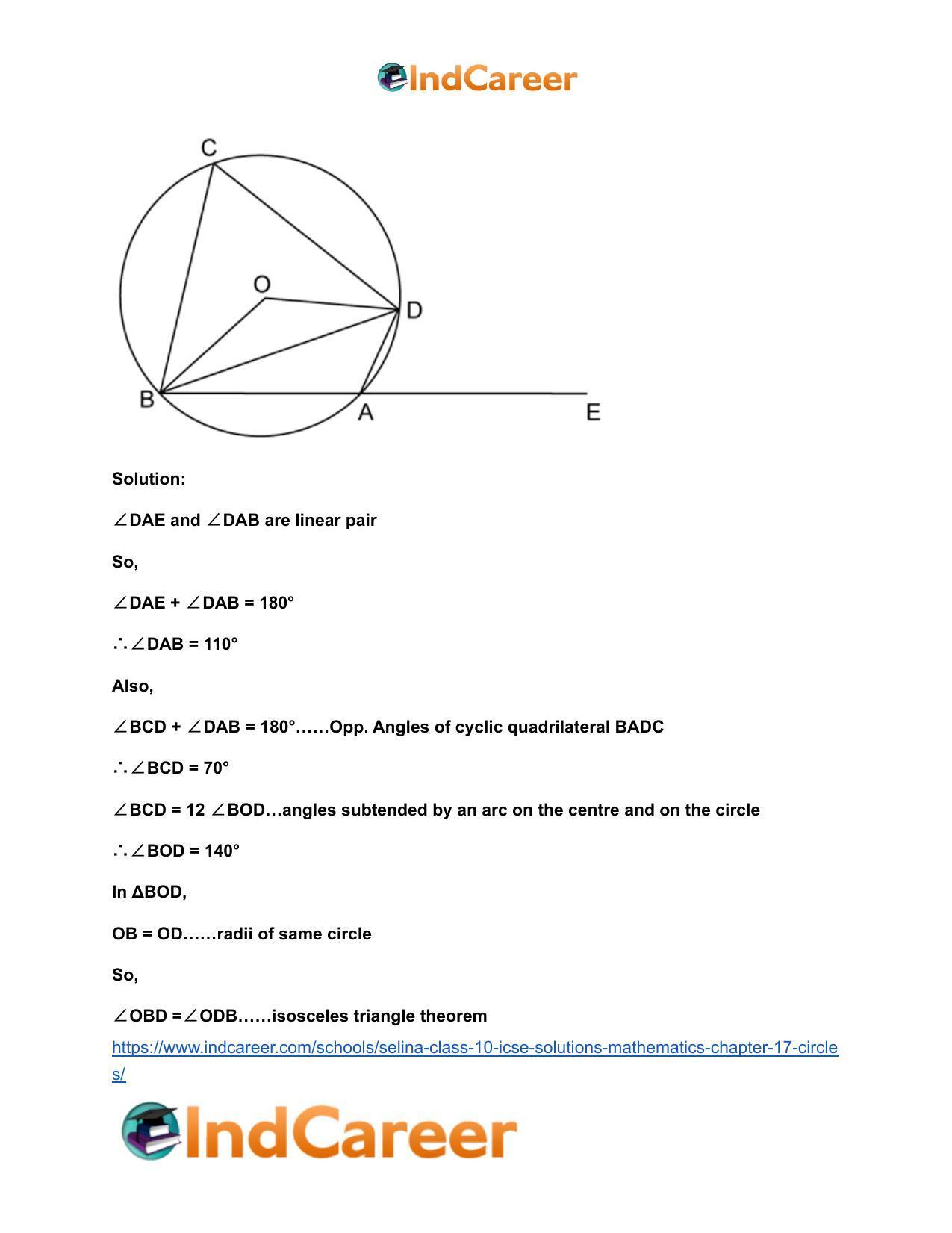 Selina Class 10 ICSE Solutions Mathematics : Chapter 17- Circles - Page 149