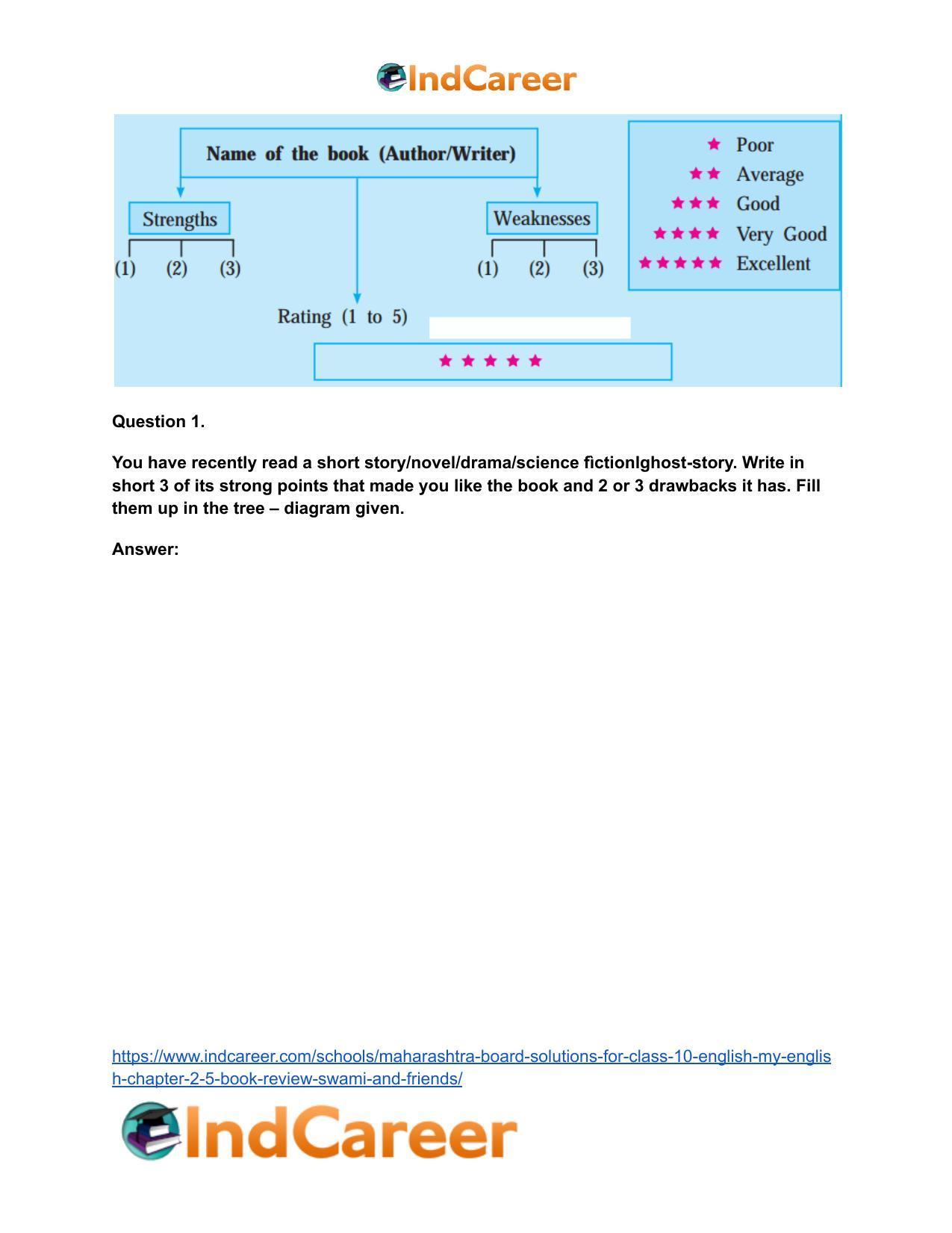 Maharashtra Board Solutions for Class 10- English (My English): Chapter 2.5- Book Review – Swami and Friends - Page 3