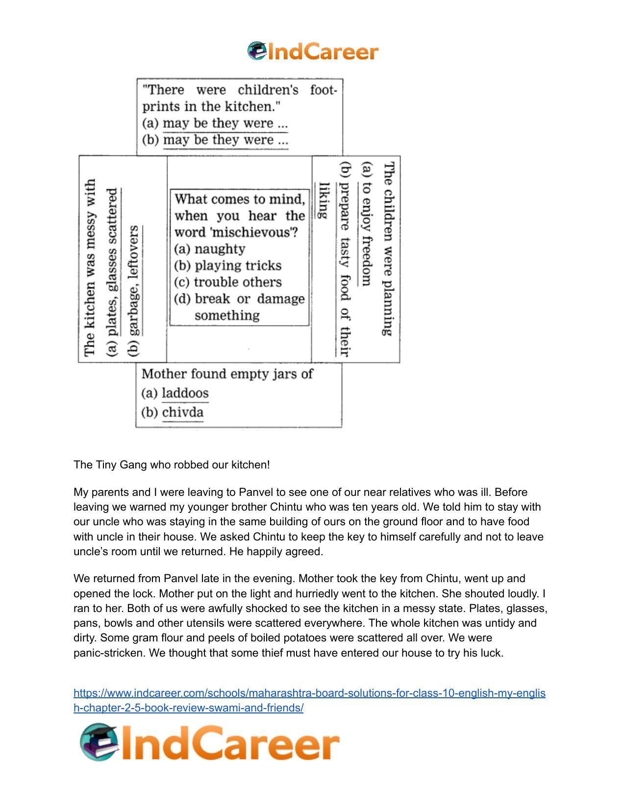 Maharashtra Board Solutions for Class 10- English (My English): Chapter 2.5- Book Review – Swami and Friends - Page 9