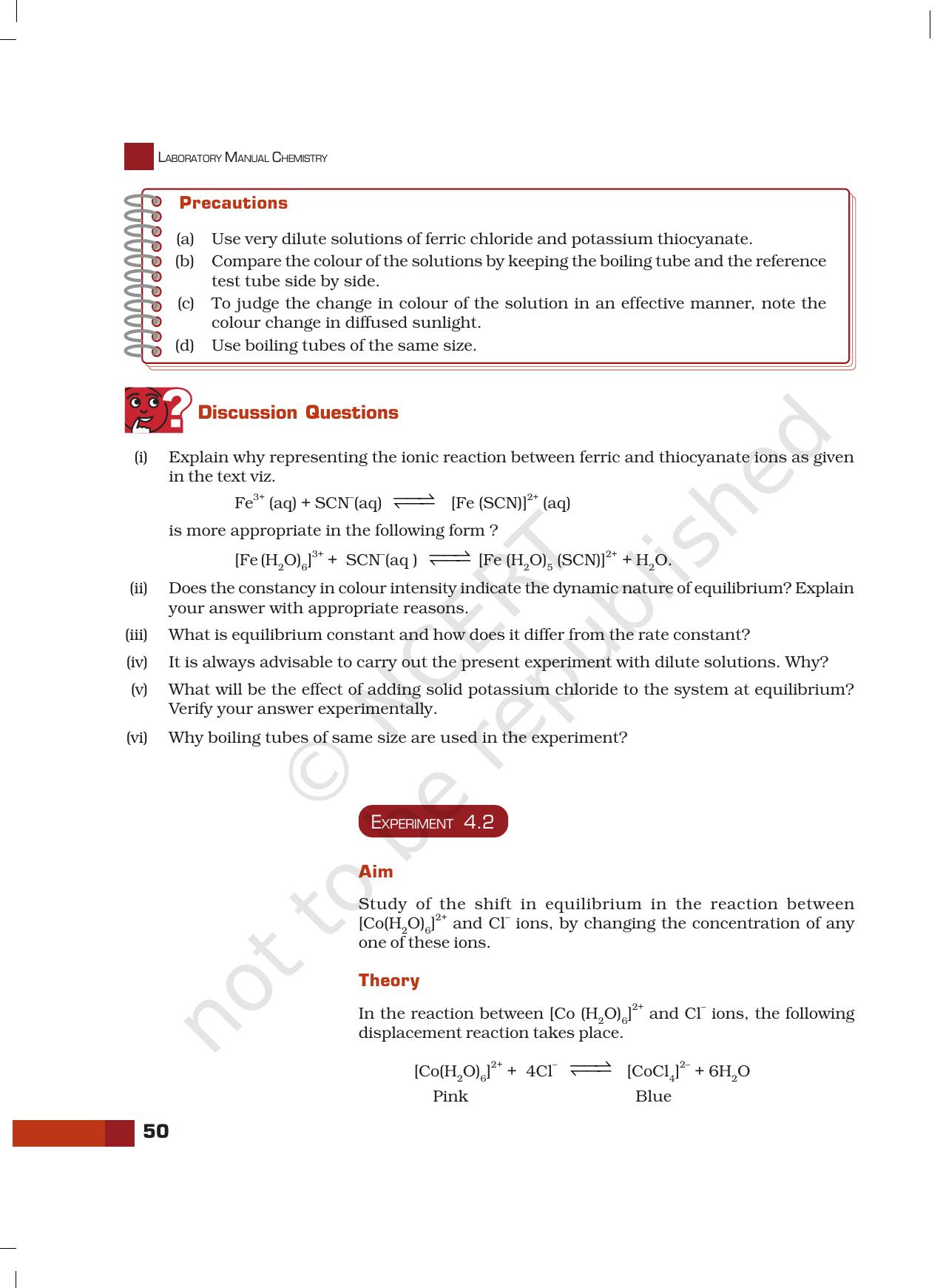 NCERT Laboratory Manuals for Class XI Chemistry - Unit-4 Chemical Equilibrium (Ionic Equilibrium in Solution) - Page 5