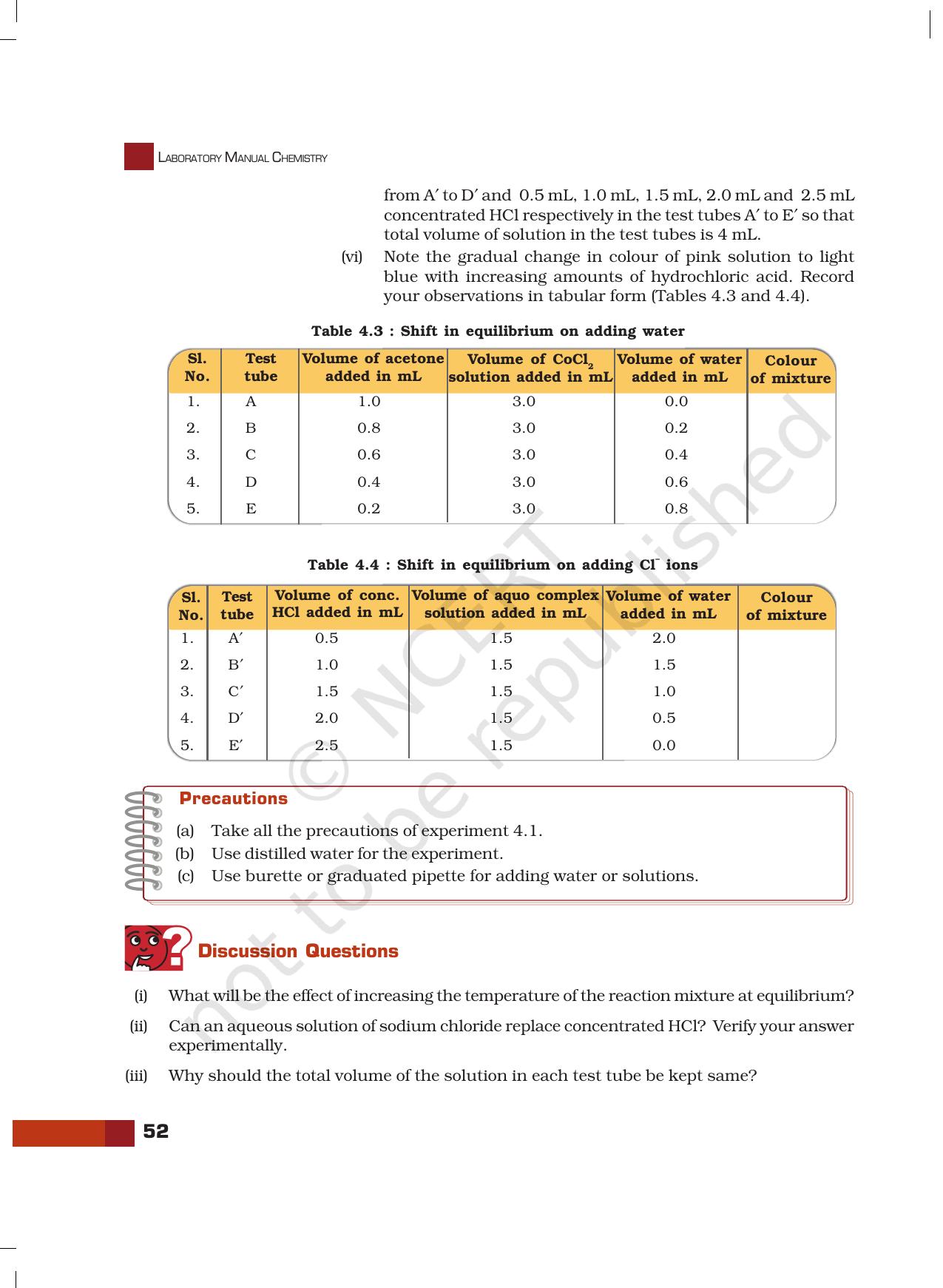 NCERT Laboratory Manuals for Class XI Chemistry - Unit-4 Chemical Equilibrium (Ionic Equilibrium in Solution) - Page 7