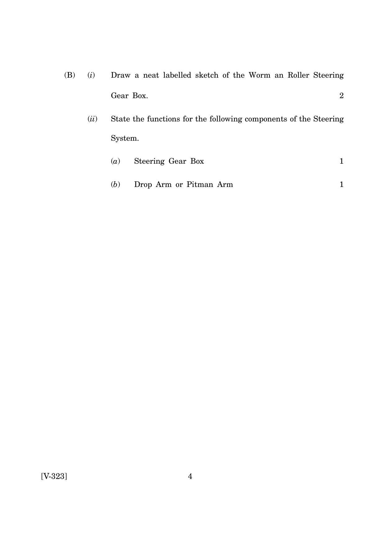 Goa Board Class 12 Auto - Transmission (June 2019) Question Paper - Page 4