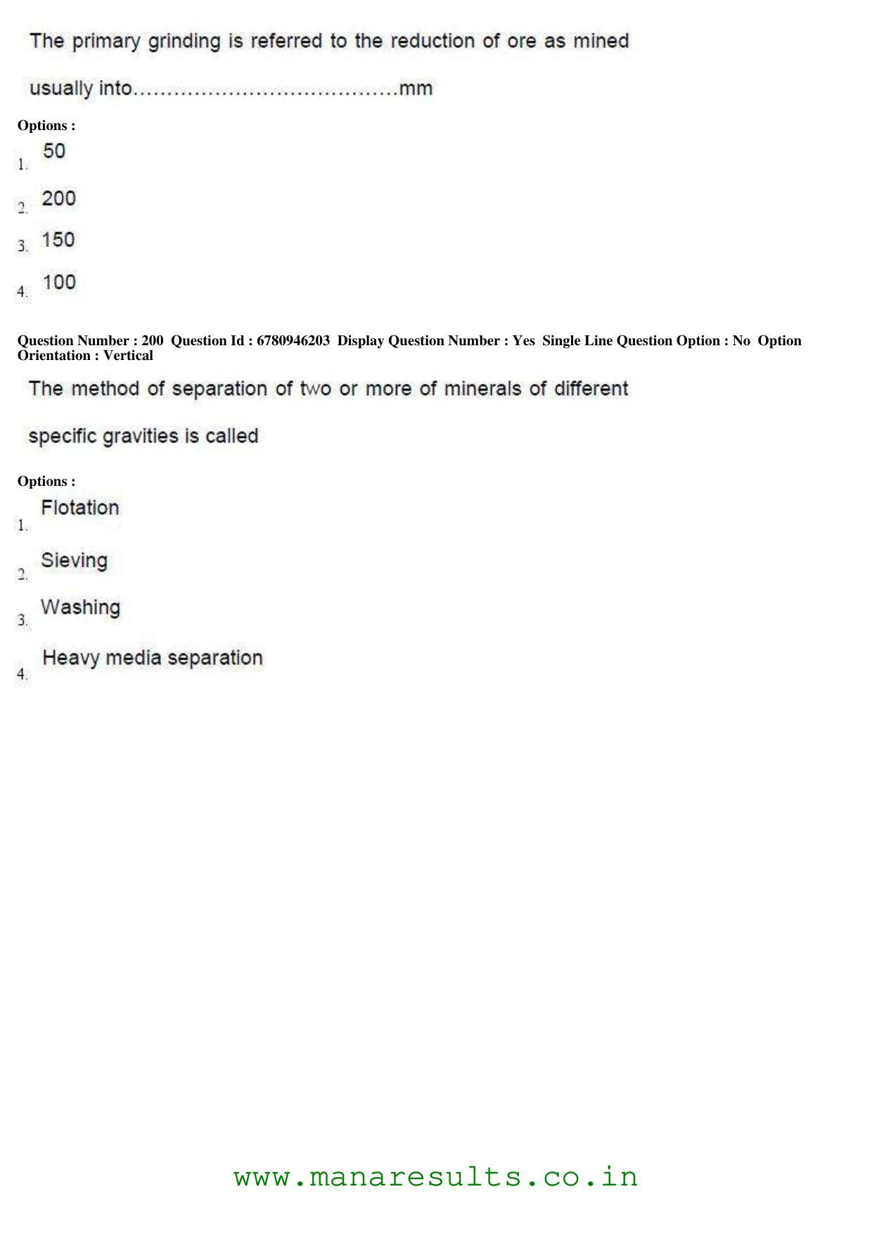 AP ECET 2017 Mining Engineering Old Previous Question Papers - Page 61