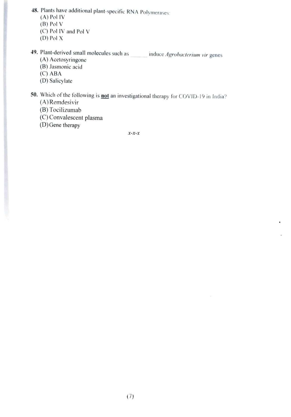 PU MPET Biotechnology 2020 Question Papers - Page 8