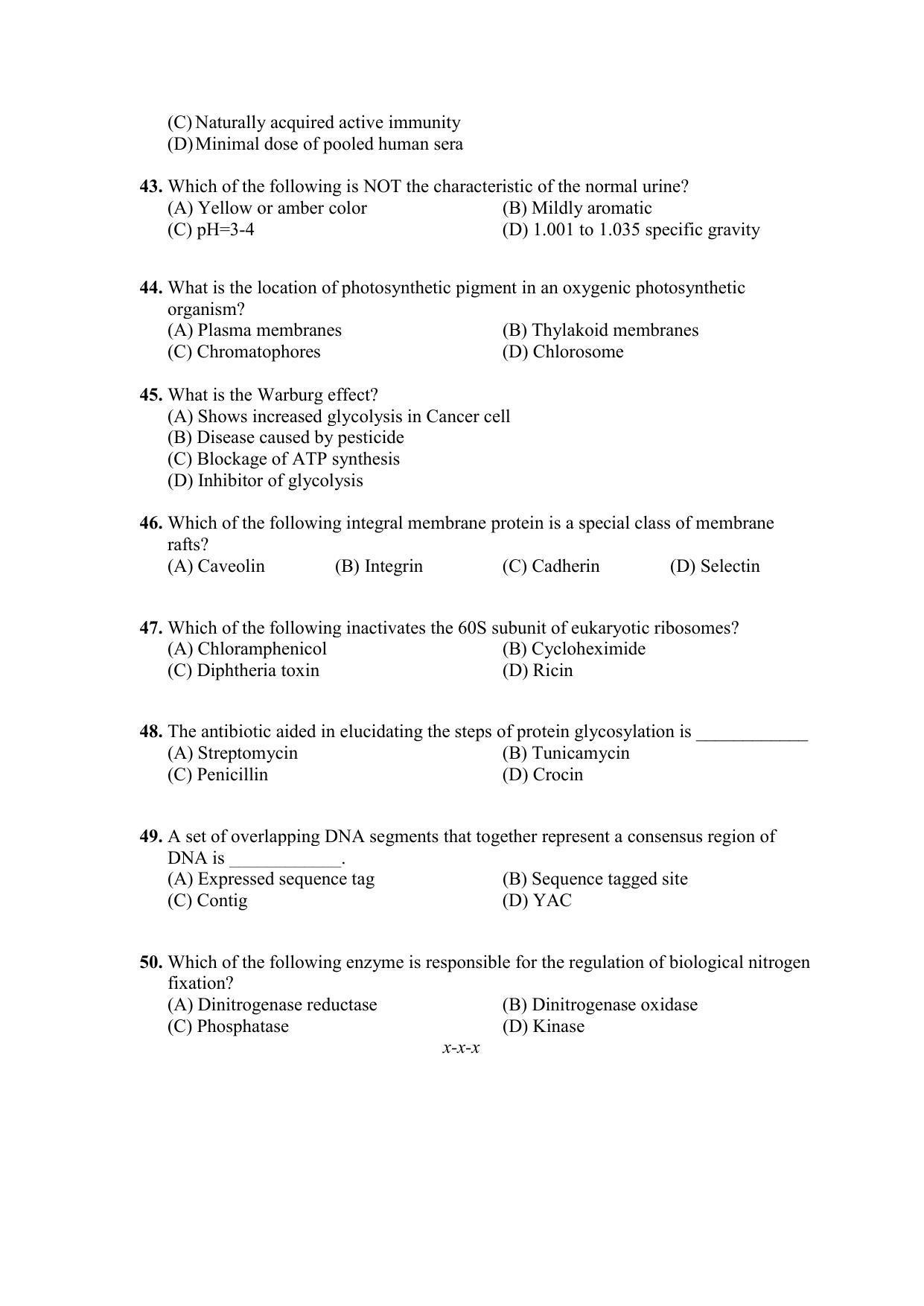 PU MPET Biotechnology 2020 Question Papers - Page 20