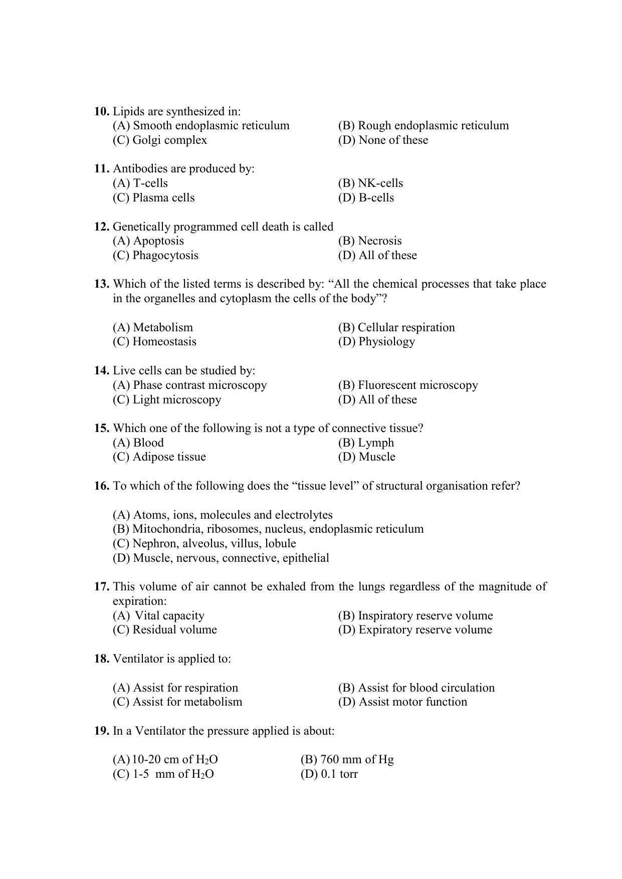PU MPET Biotechnology 2020 Question Papers - Page 22