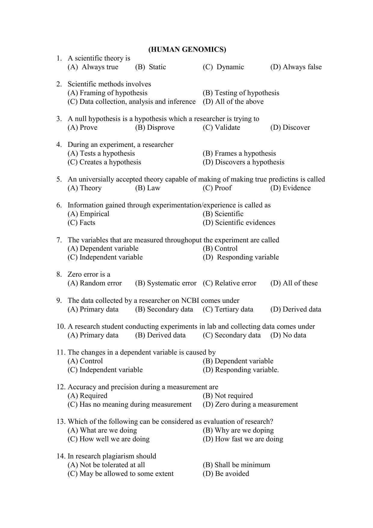 PU MPET Biotechnology 2020 Question Papers - Page 52