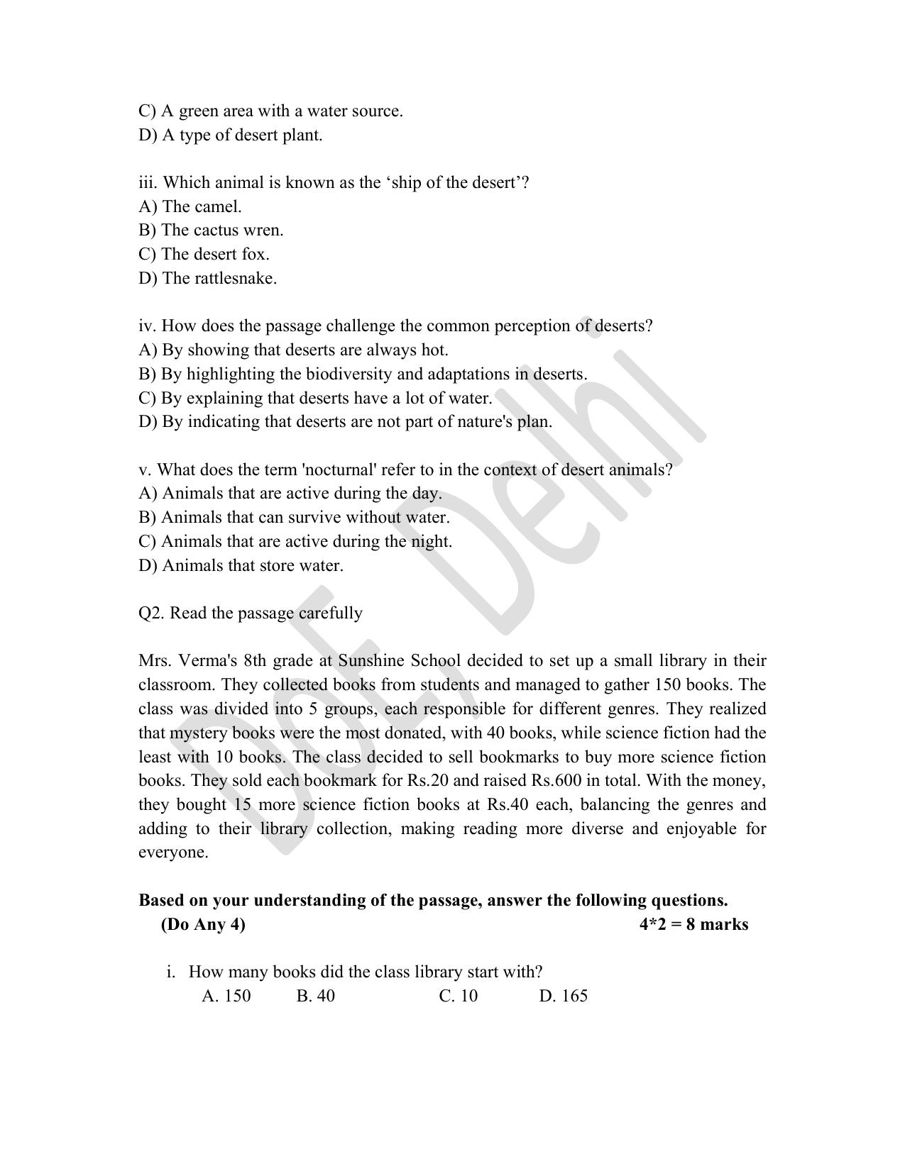 Edudel Class 8 English Practice Papers-2 (2023-24) - Page 2