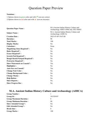 TS CPGET 2023 M.A. Ancient Indian History Culture and  Archaeology (AIHCA) (Shift 3) Question Paper with Answer Key