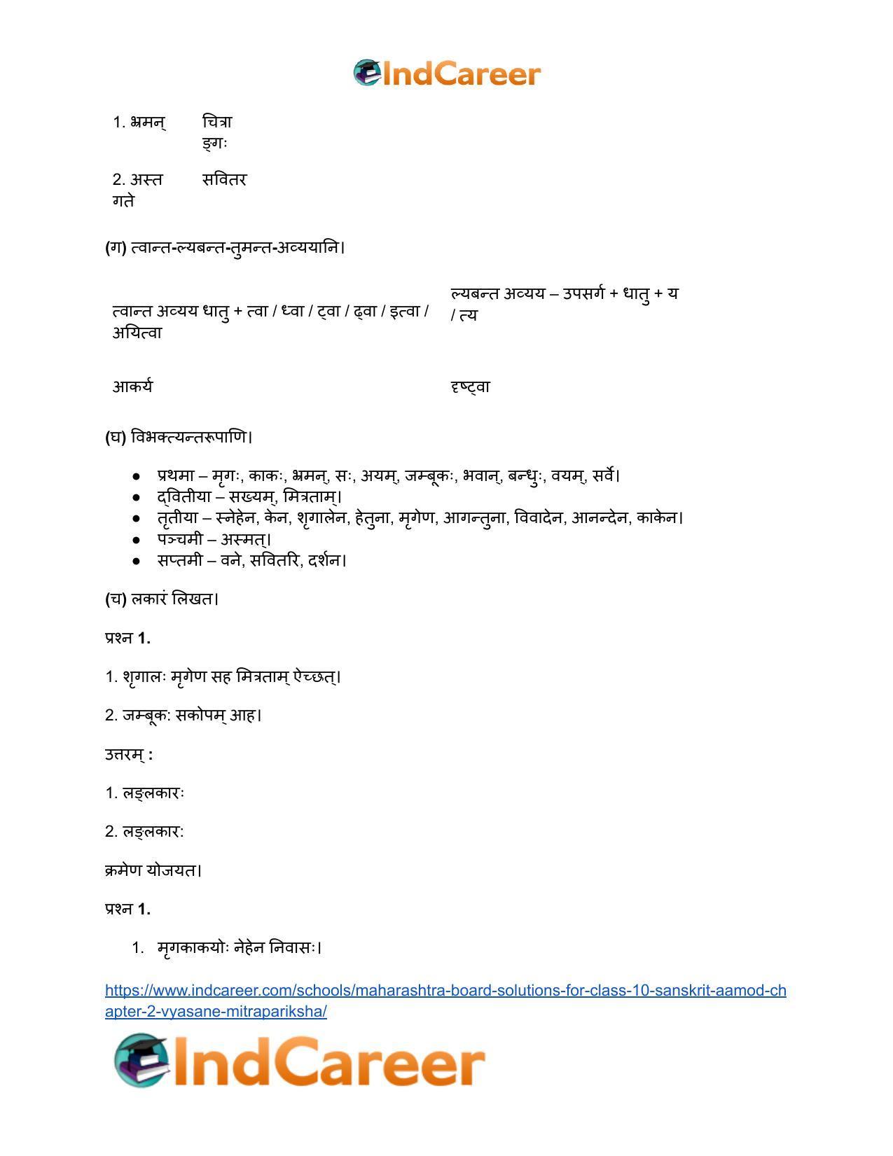 Maharashtra Board Solutions for Class 10- Sanskrit Aamod: Chapter 2- व्यसने मित्रपरीक्षा - Page 16