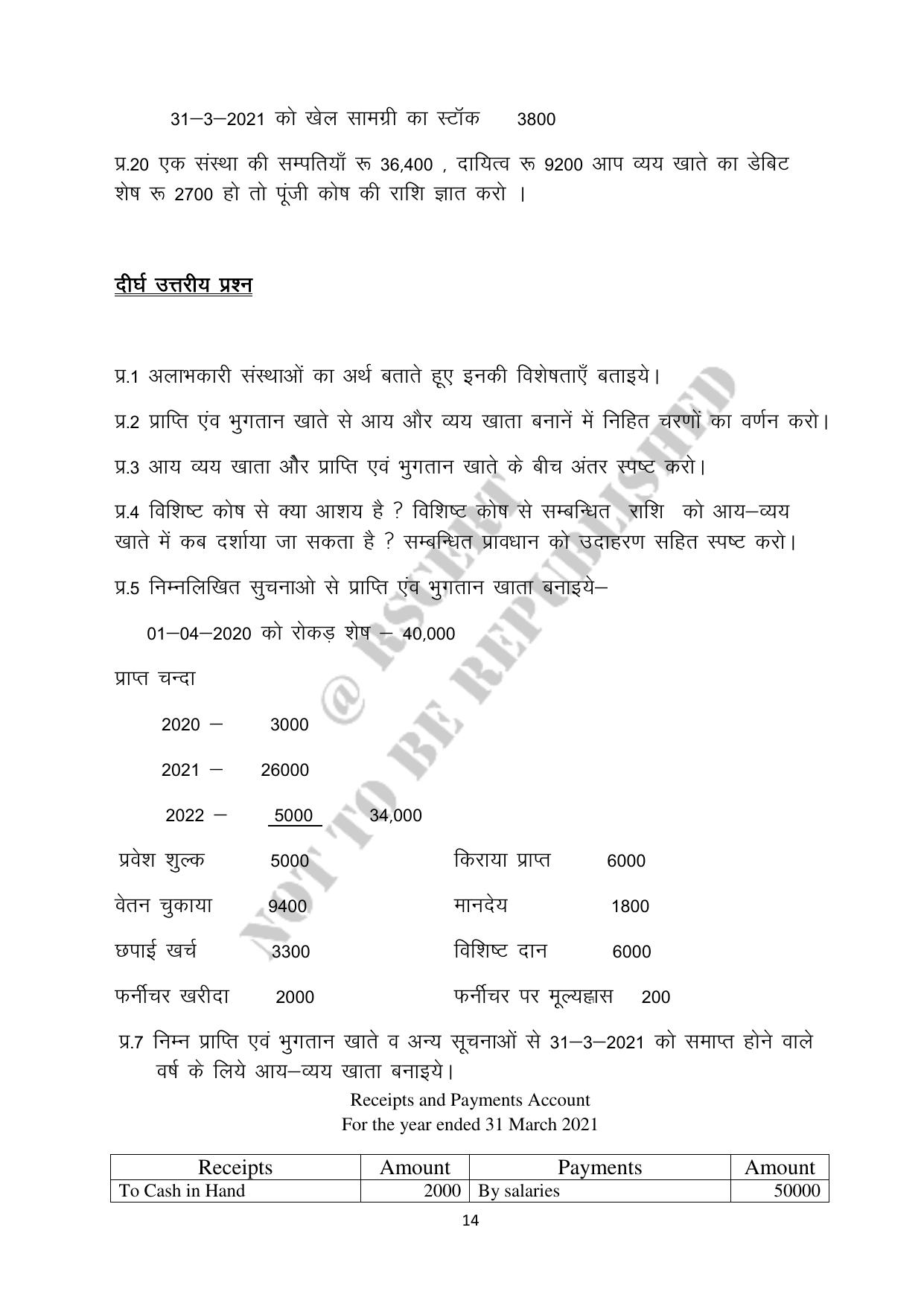 RBSE 2023 Class 12 Accountancy Question Bank - Page 14